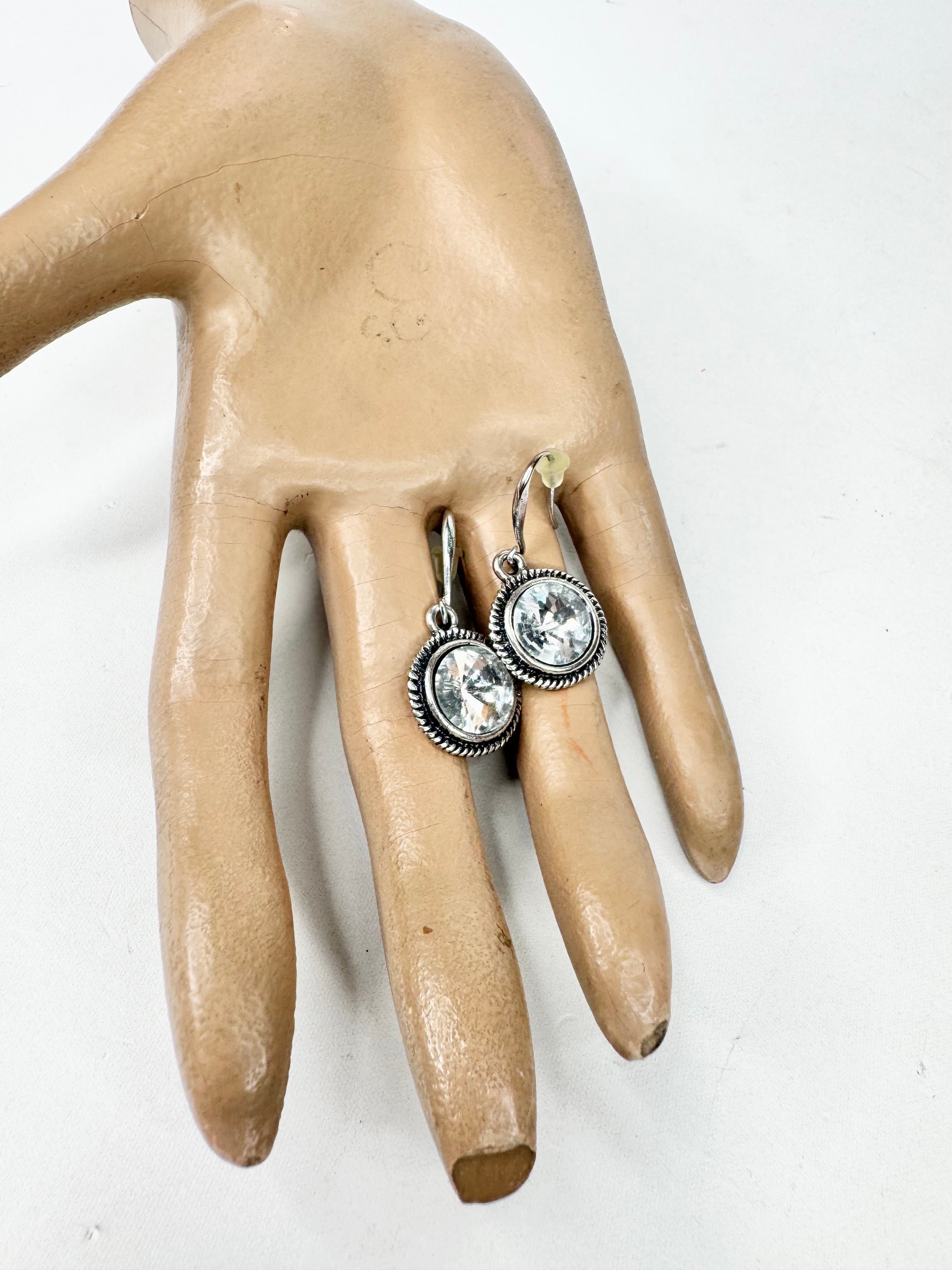 MFW Round Crystal Drop Earrings