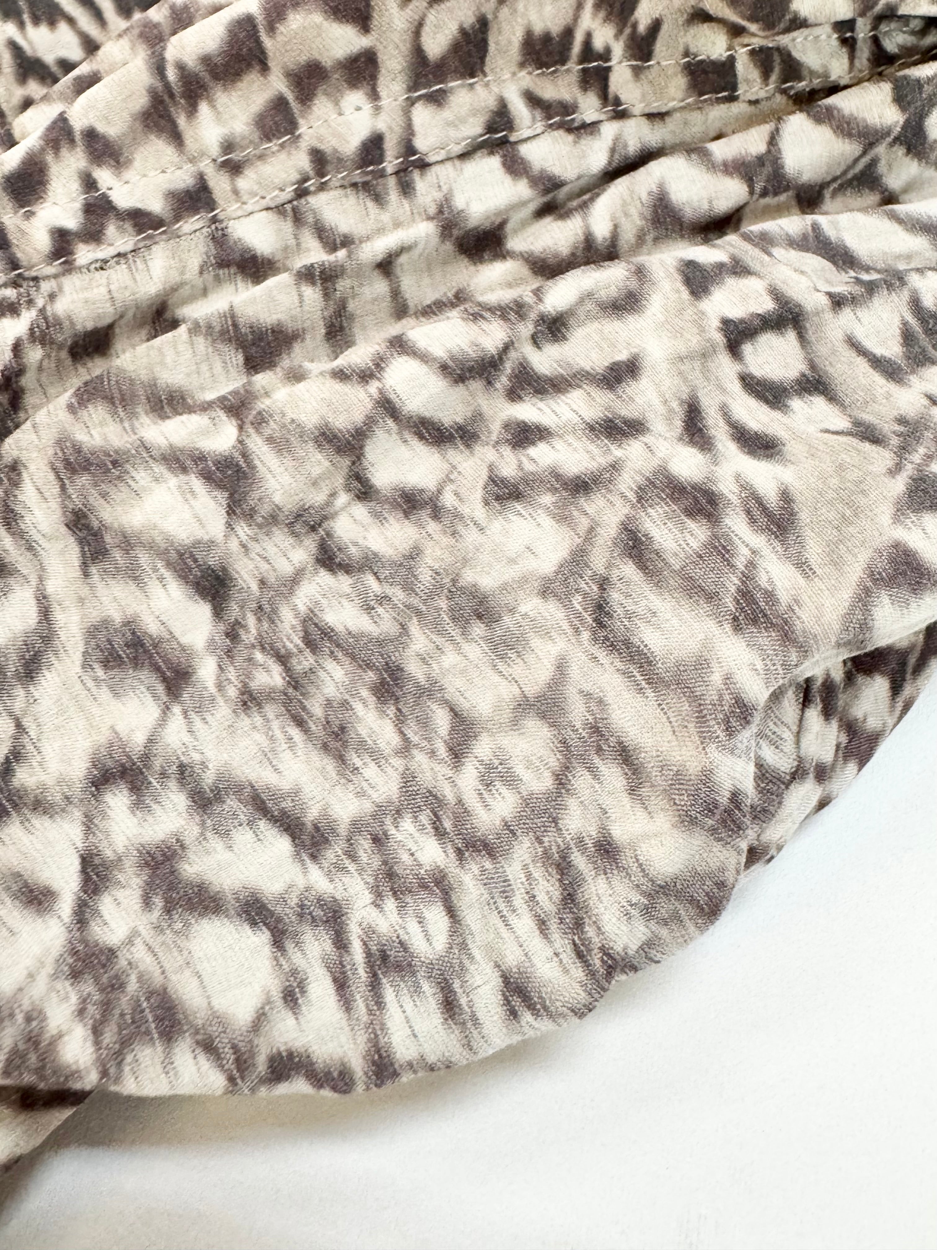 Husk Silk Feather Patterned Silk Blend Tapered Slacks - AU12