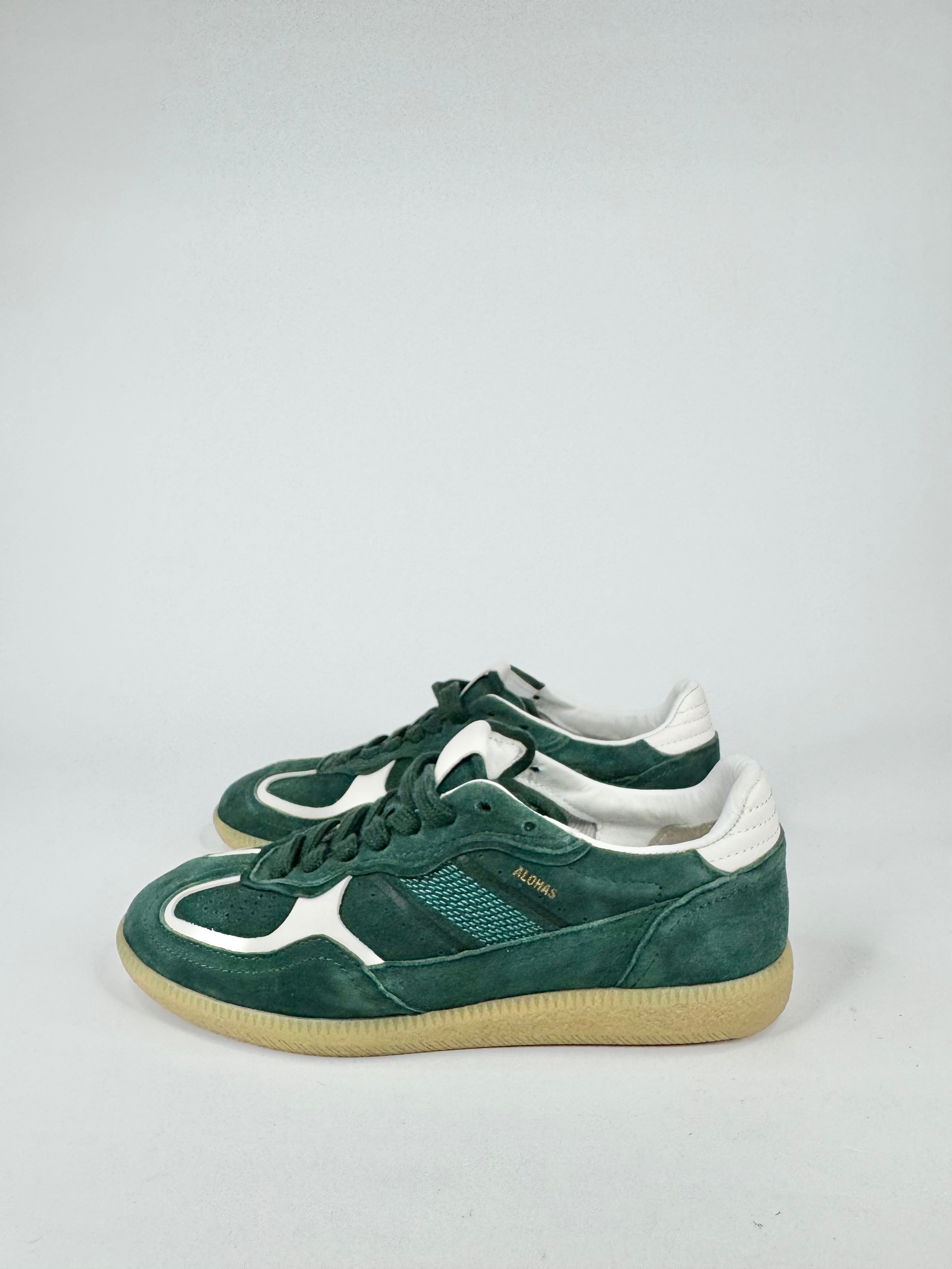 Alohas Forest Green & White 'Rife' Sneakers - EU36