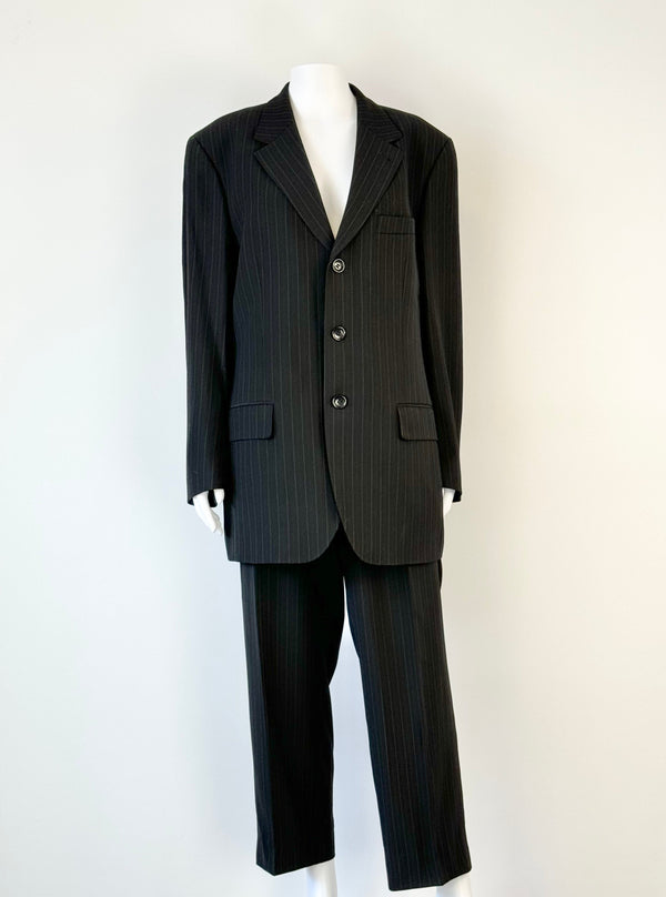 Kenzo Homme Black Pinstriped Suit - 52