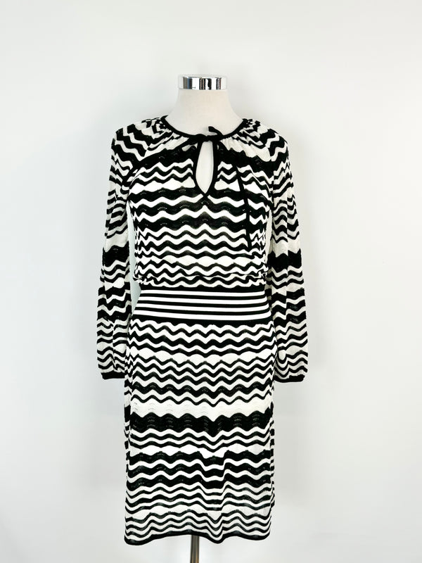M Missioni Black & White Zig Zag Dress - AU12