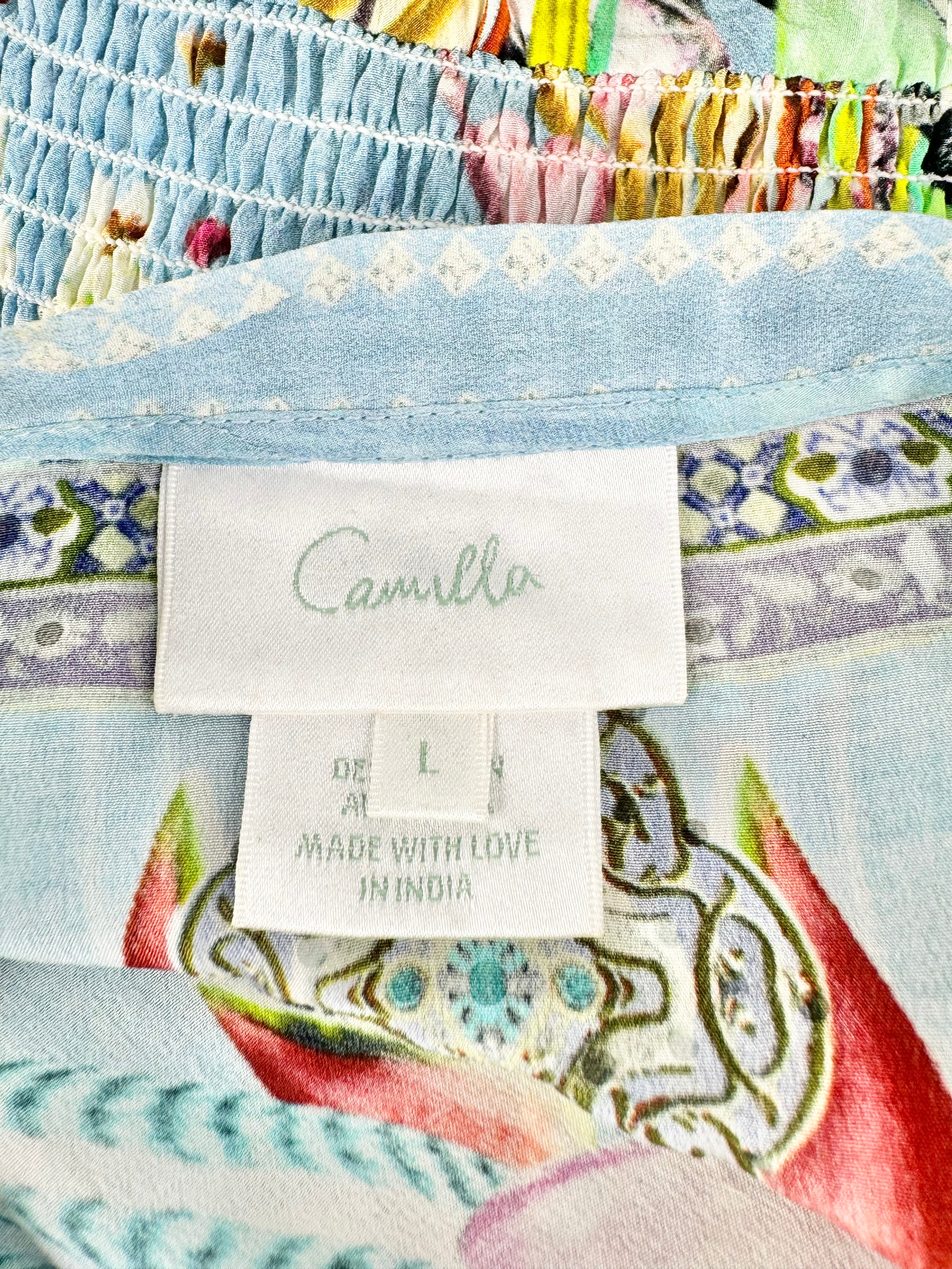 Camilla Blue Silk Dress - AU12