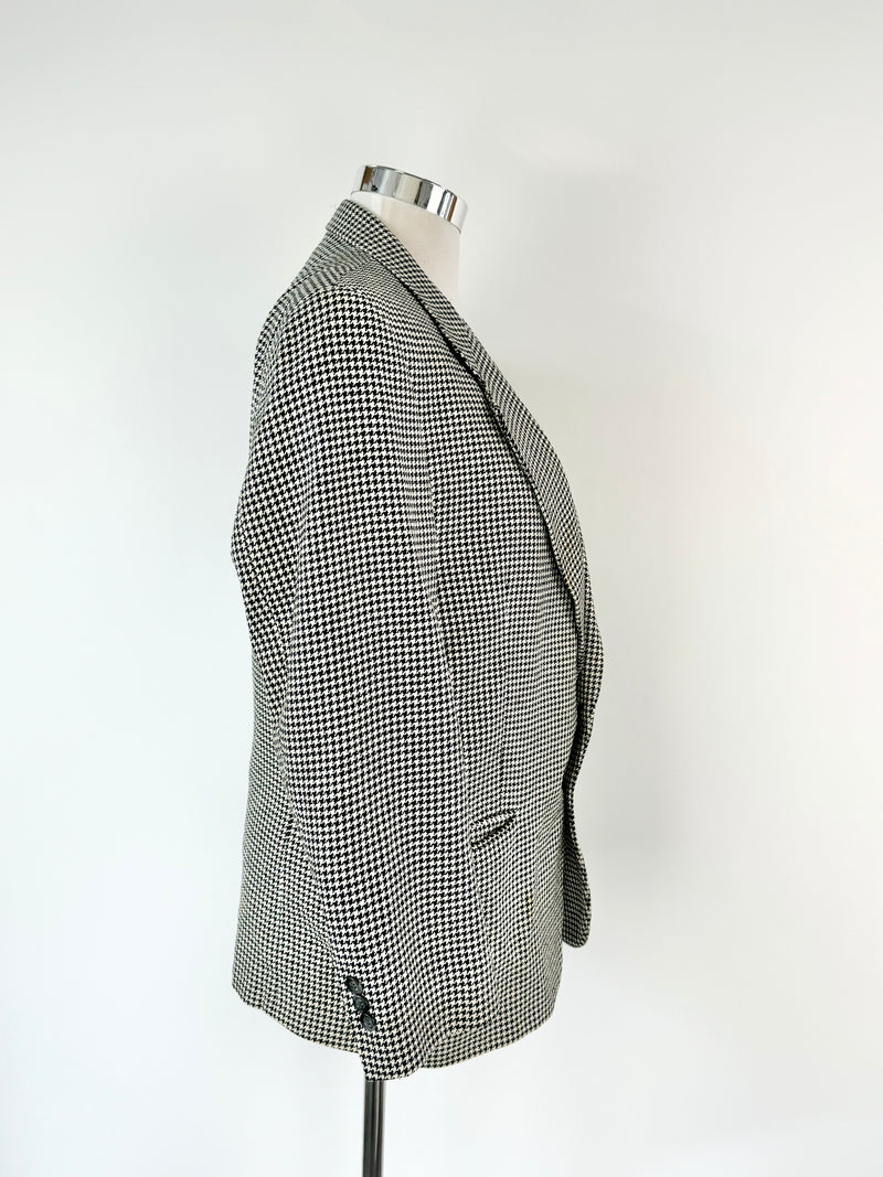 Dominican Republic Silk Houndstooth Blazer - L