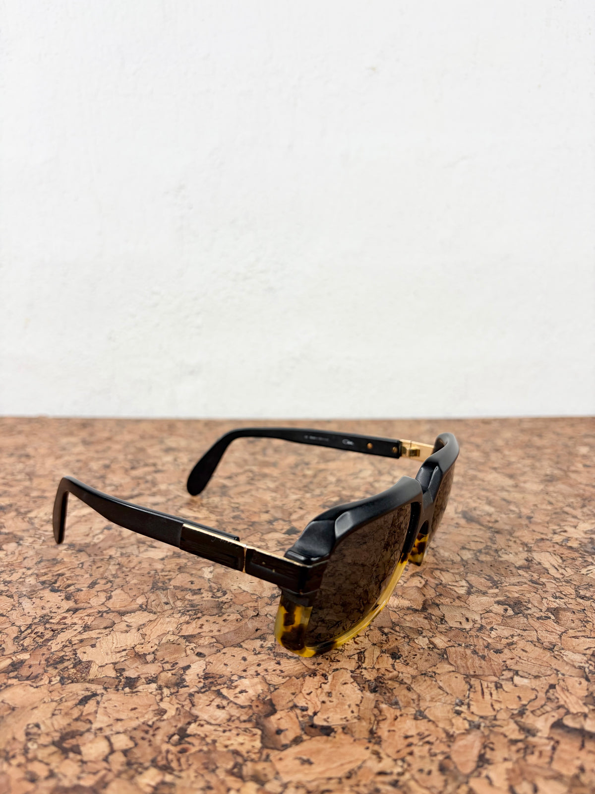 Cazal Square Frame Gold, Black & Tortoiseshell Sunglasses