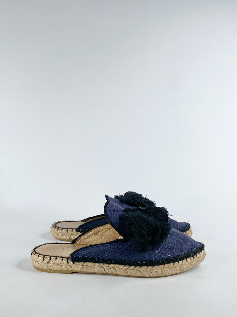 Husk Blue Tassel Pattern Espadrille - EU38