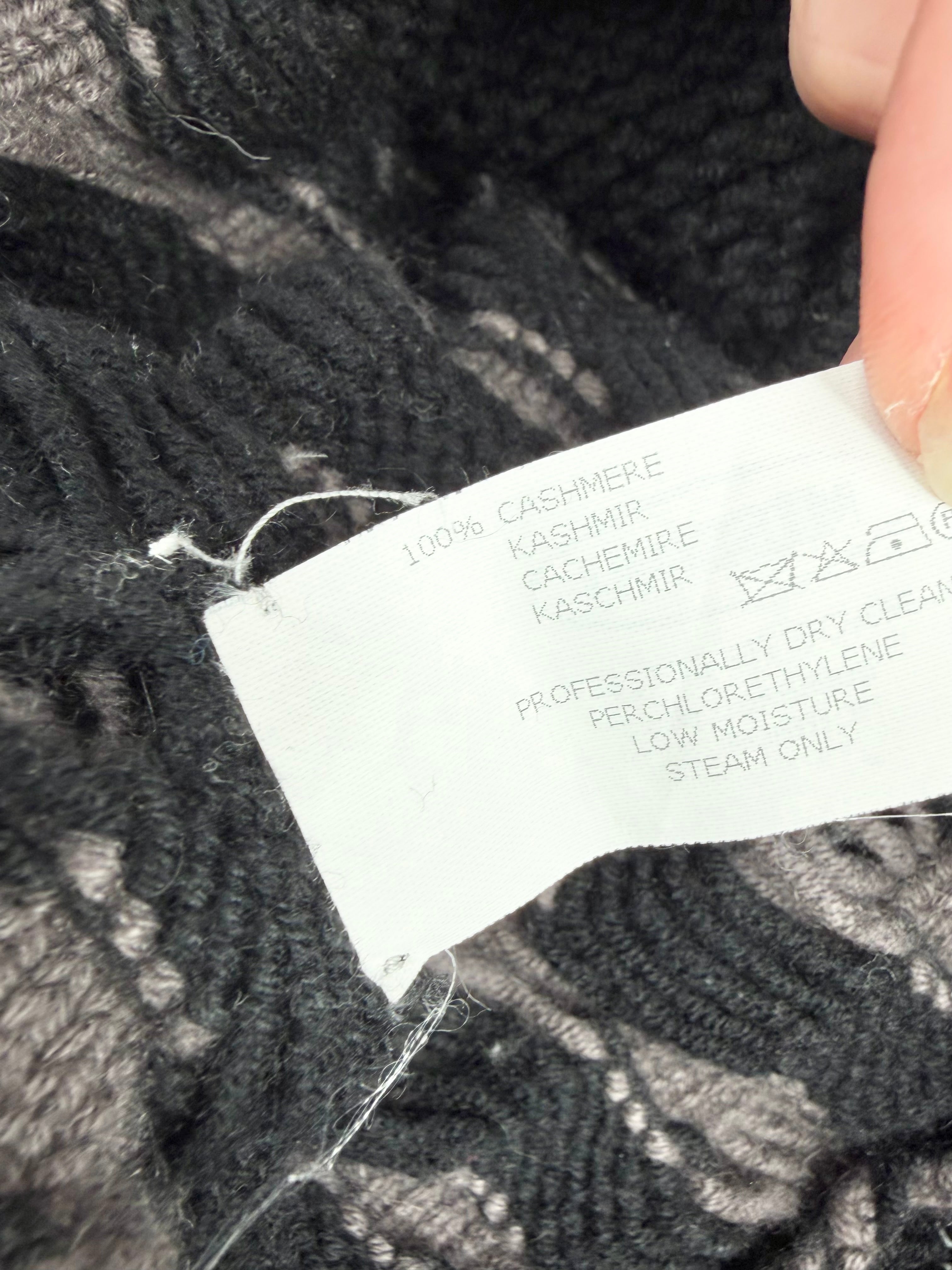 Missoni Taupe & Black Boxy Jacquard Wave Cashmere Cardigan - AU12