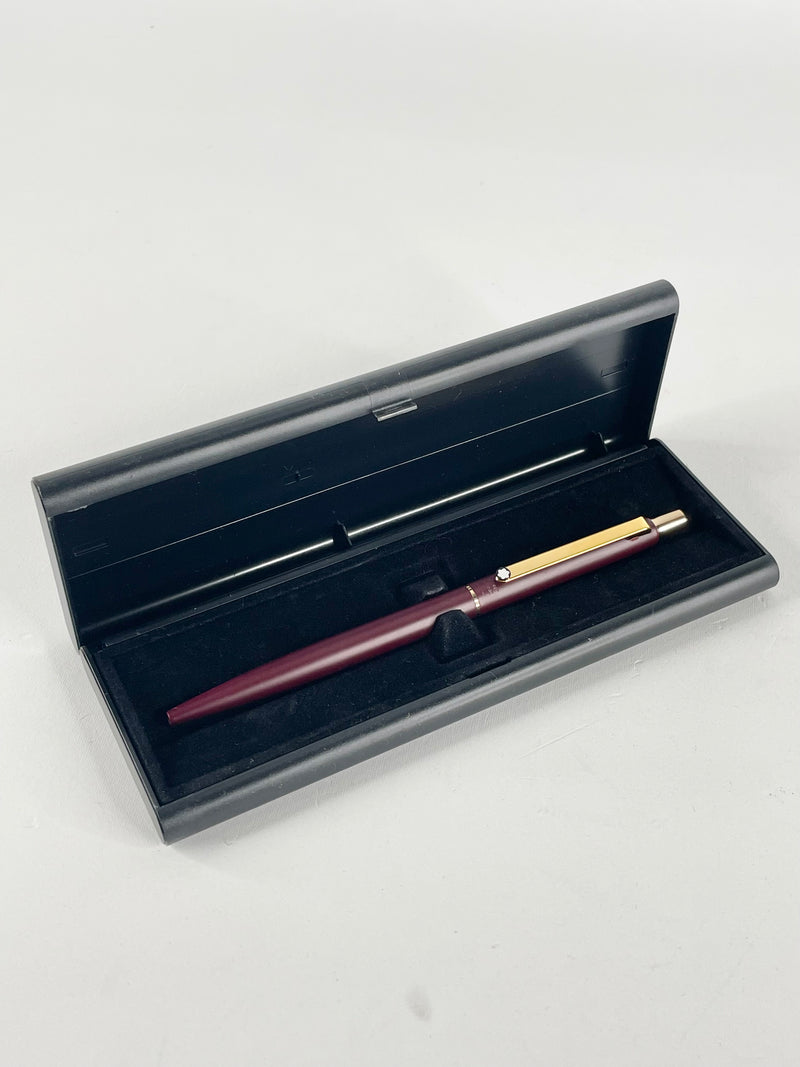 Vintage 80s Montblanc Slimline Burgundy Ballpoint Pen