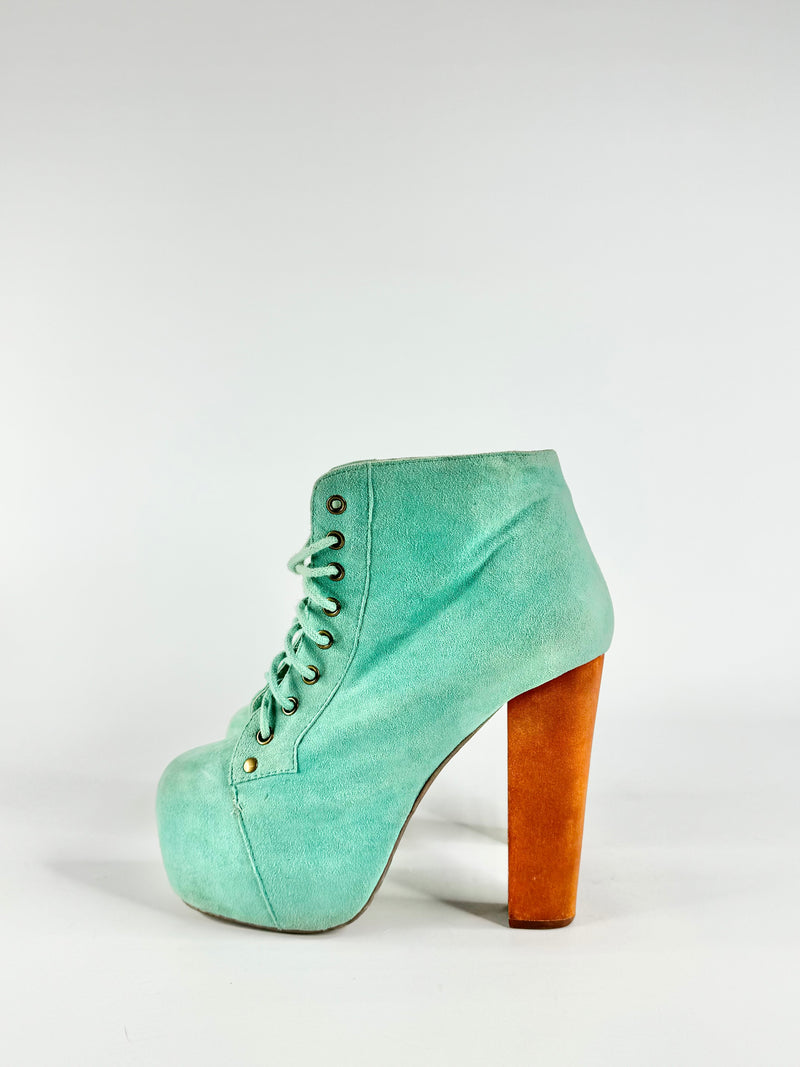 Jeffrey Campbell Seafoam Blue Lita Boots - EU36