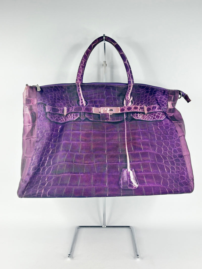 Charlie Brown Vintage Denim Faux-Croc Print Bag
