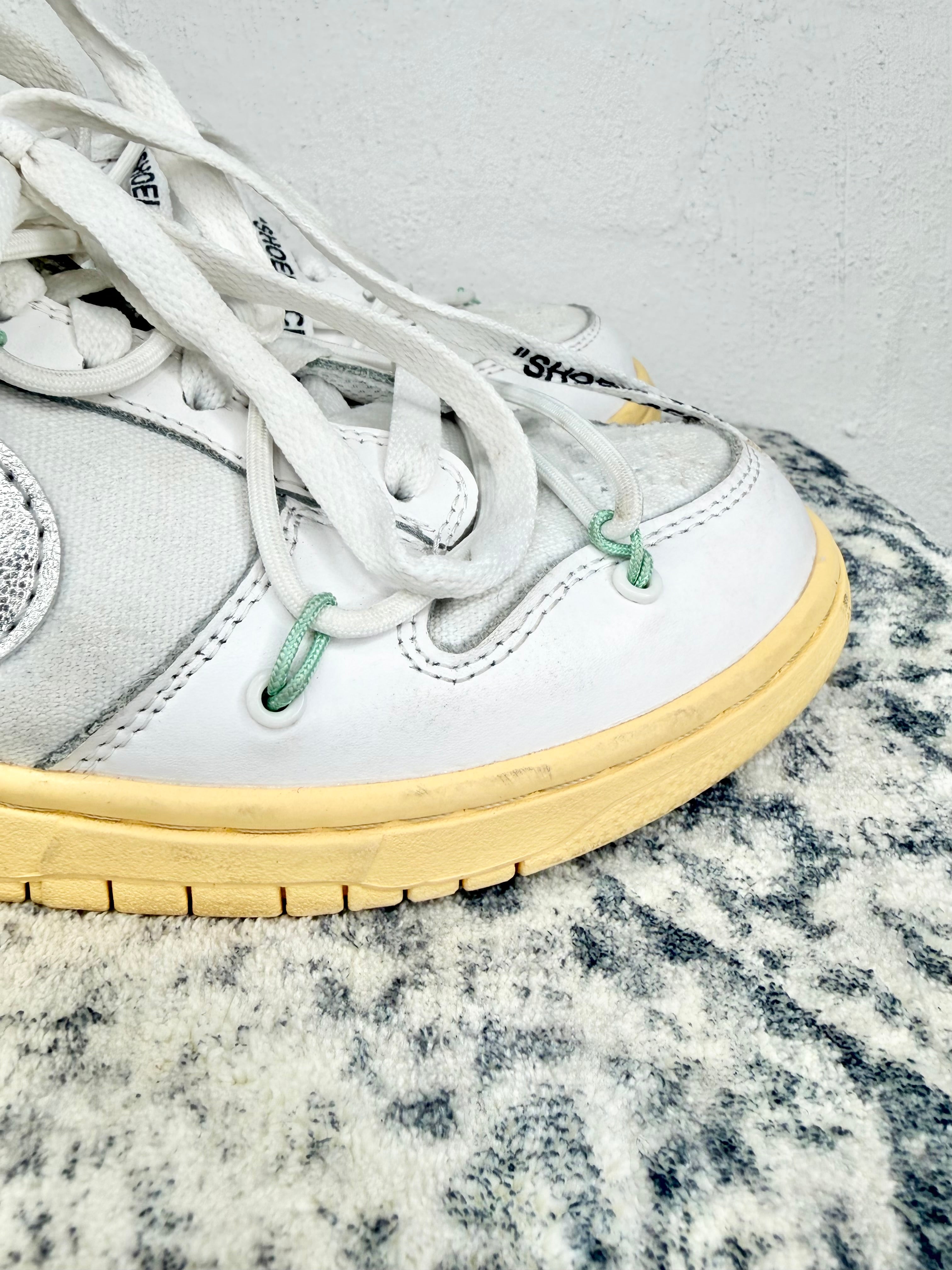 Off-White x Nike Dunk Low "01 OF 50" Tripe White Sneakers - EU41