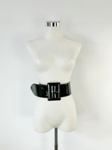 Orciani Black Patnet Leather Belt - S/M