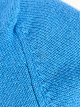 Hermès Azure Cashmere Knit Short Sleeve Sweater - AU6/8