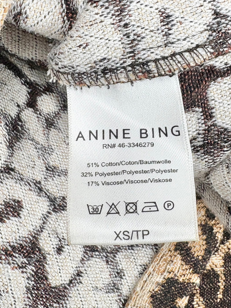 Anine Bing Leopard-Print 'Flynn' Jacquard Jacket - AU4/6