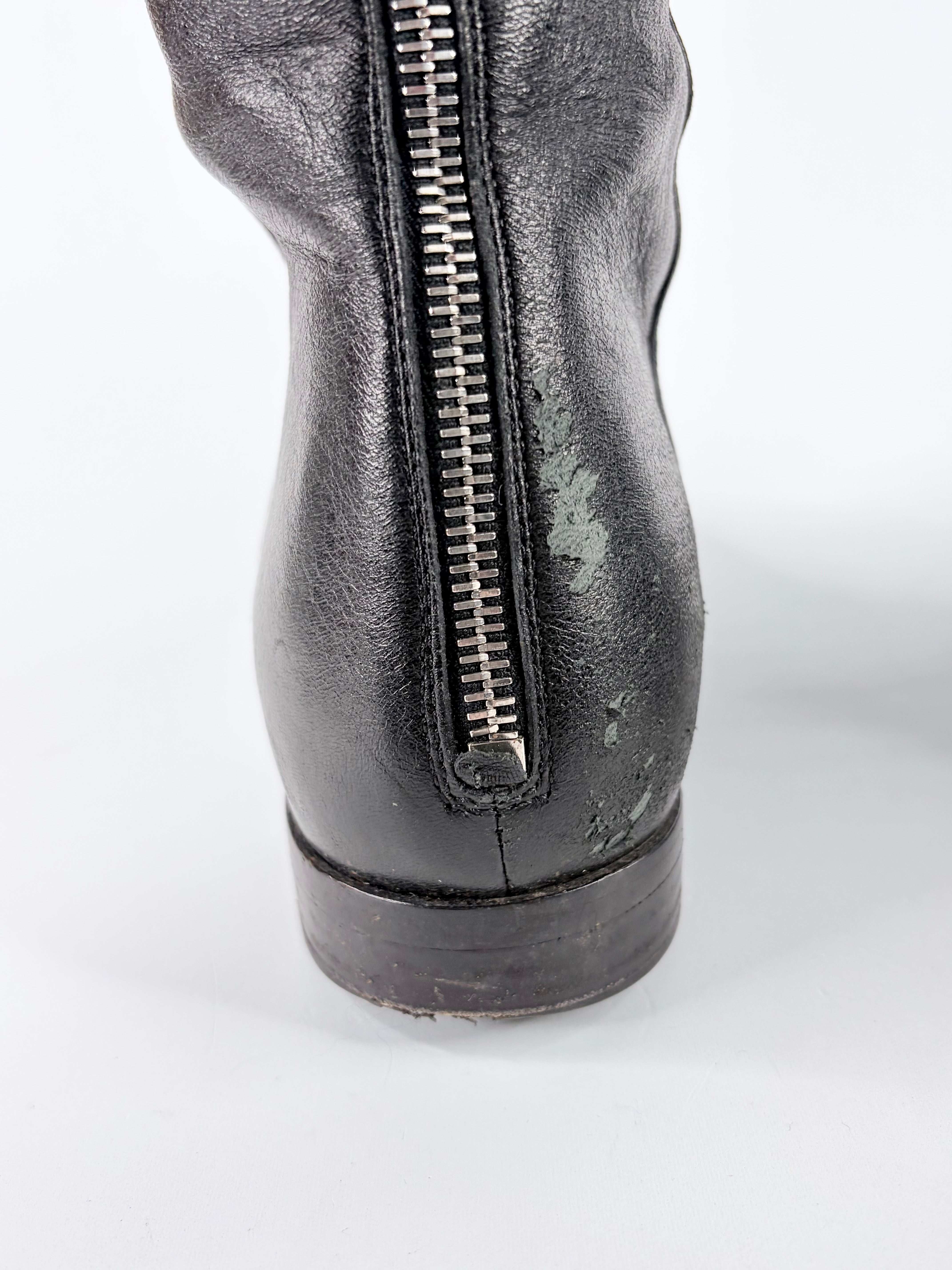 Prada Black Leather Thigh High Riding Boots - EU38
