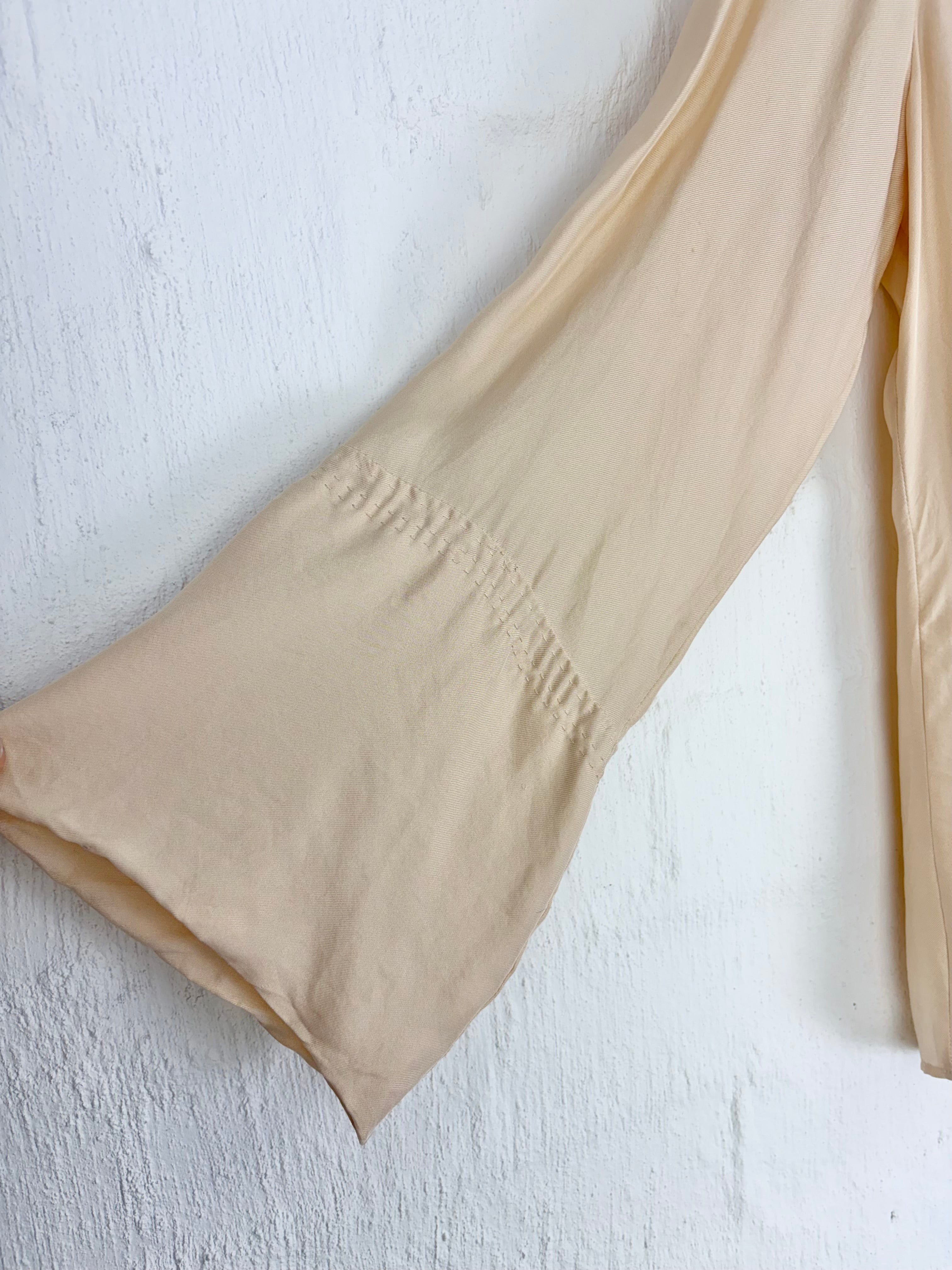 Bottega Veneta Cream Silk Raw Trim Blouse - AU12/14