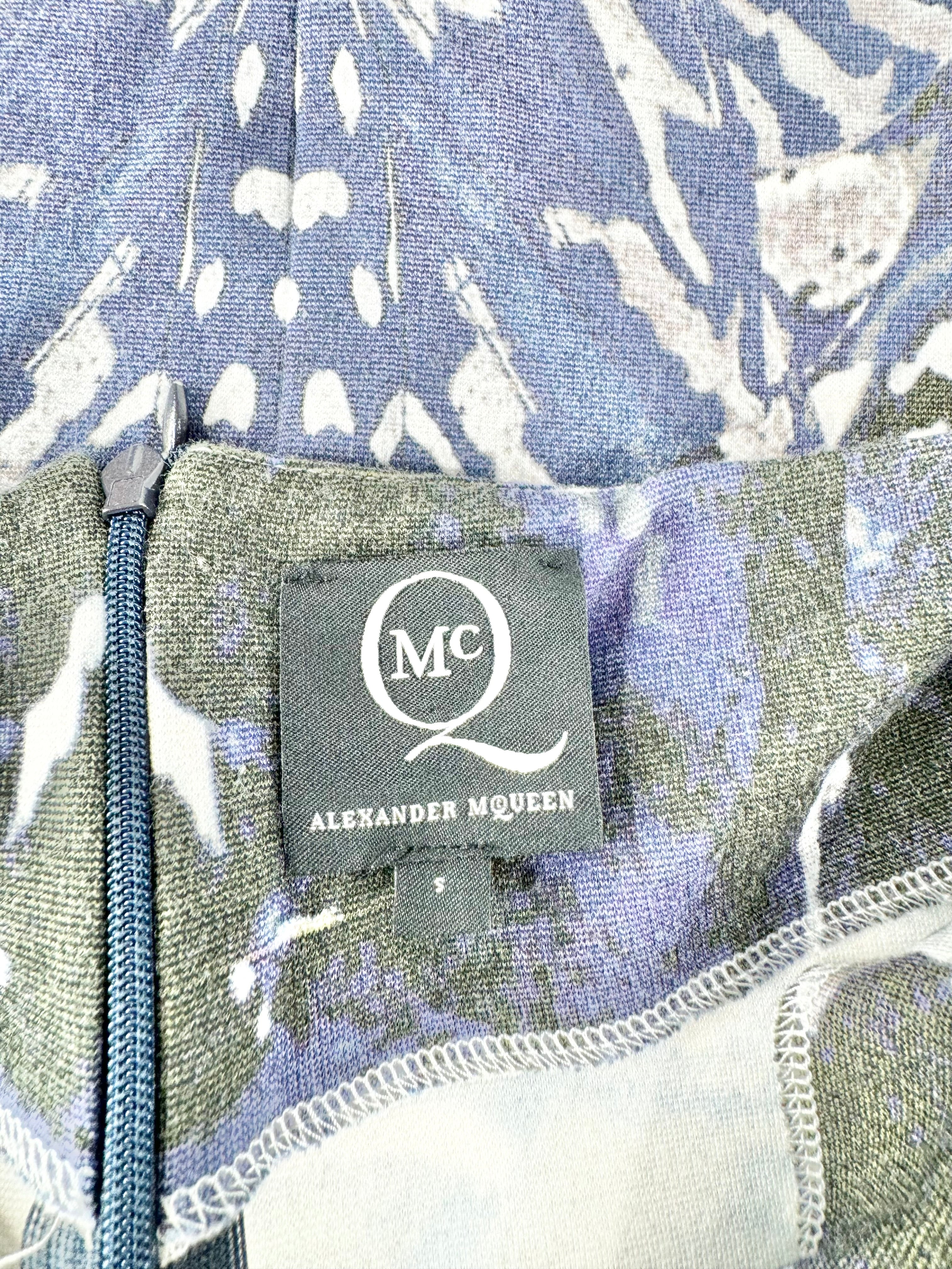 McQ by Alexander McQueen Blue Beetle Print Pencil Skirt - AU8