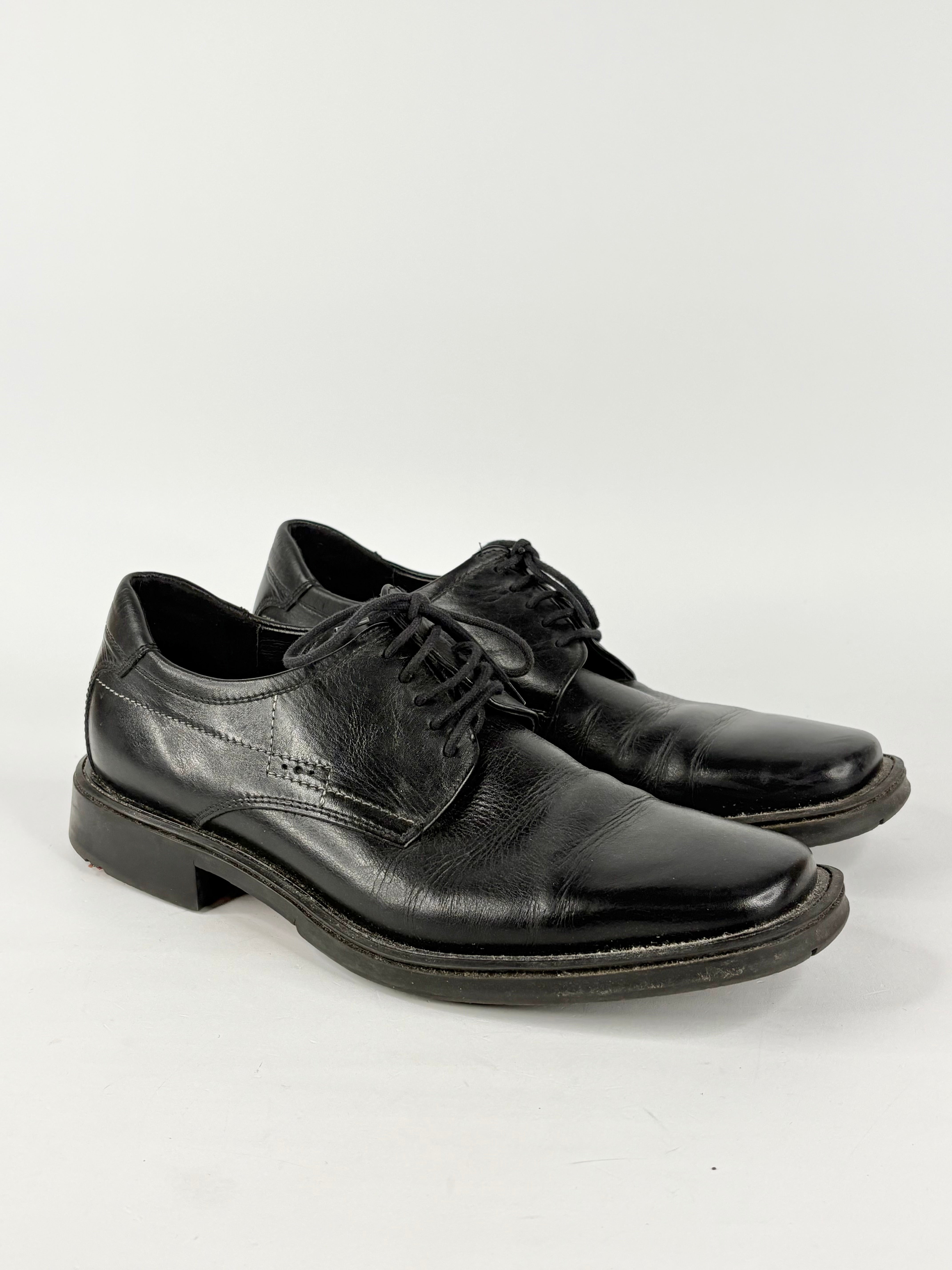 Lloyd Black Leather 'Hattric' Square-Toe Dress Shoes - EU42