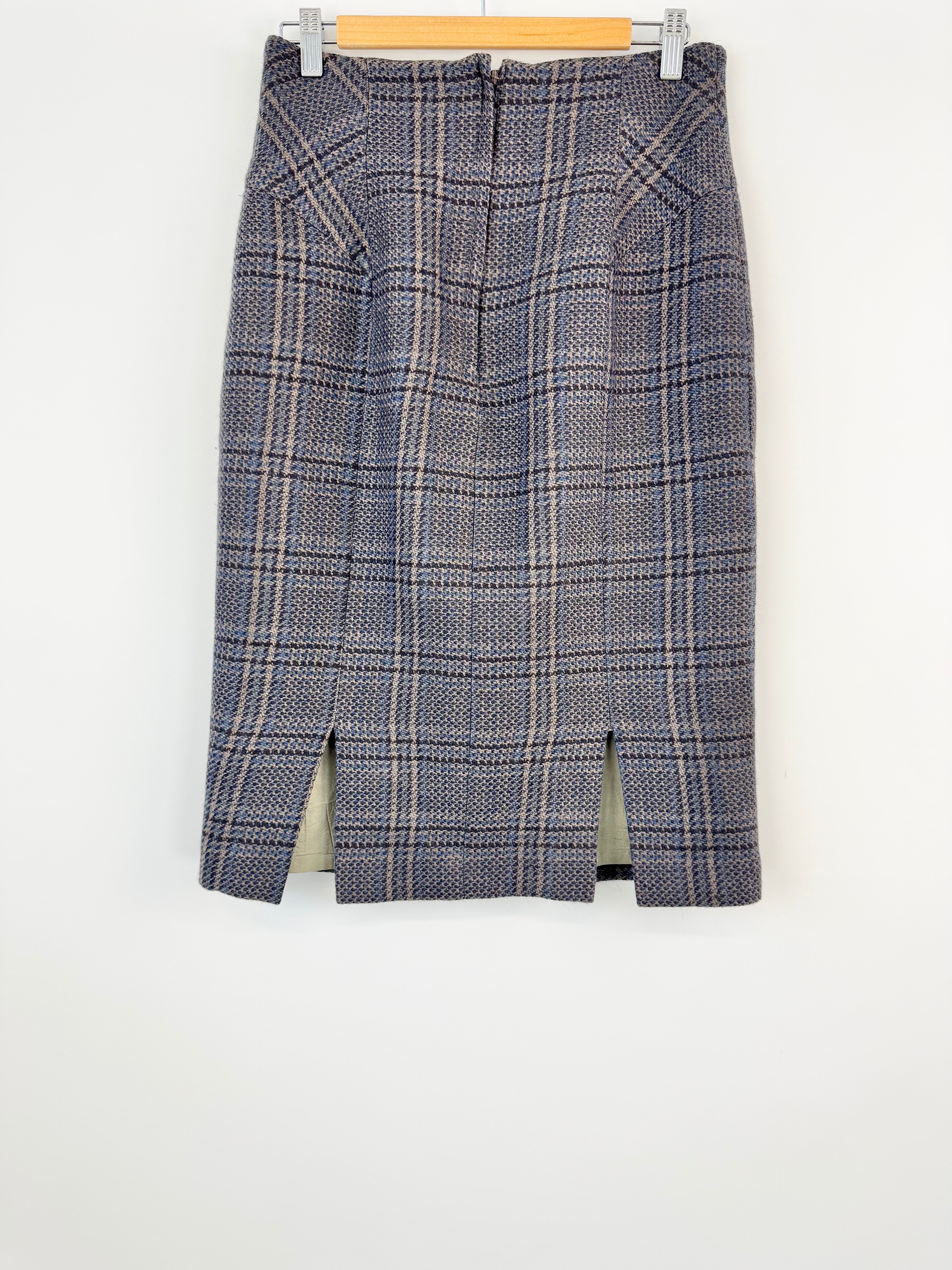 Rodney Clarke Grey Glen Plaid Pencil Skirt - AU12