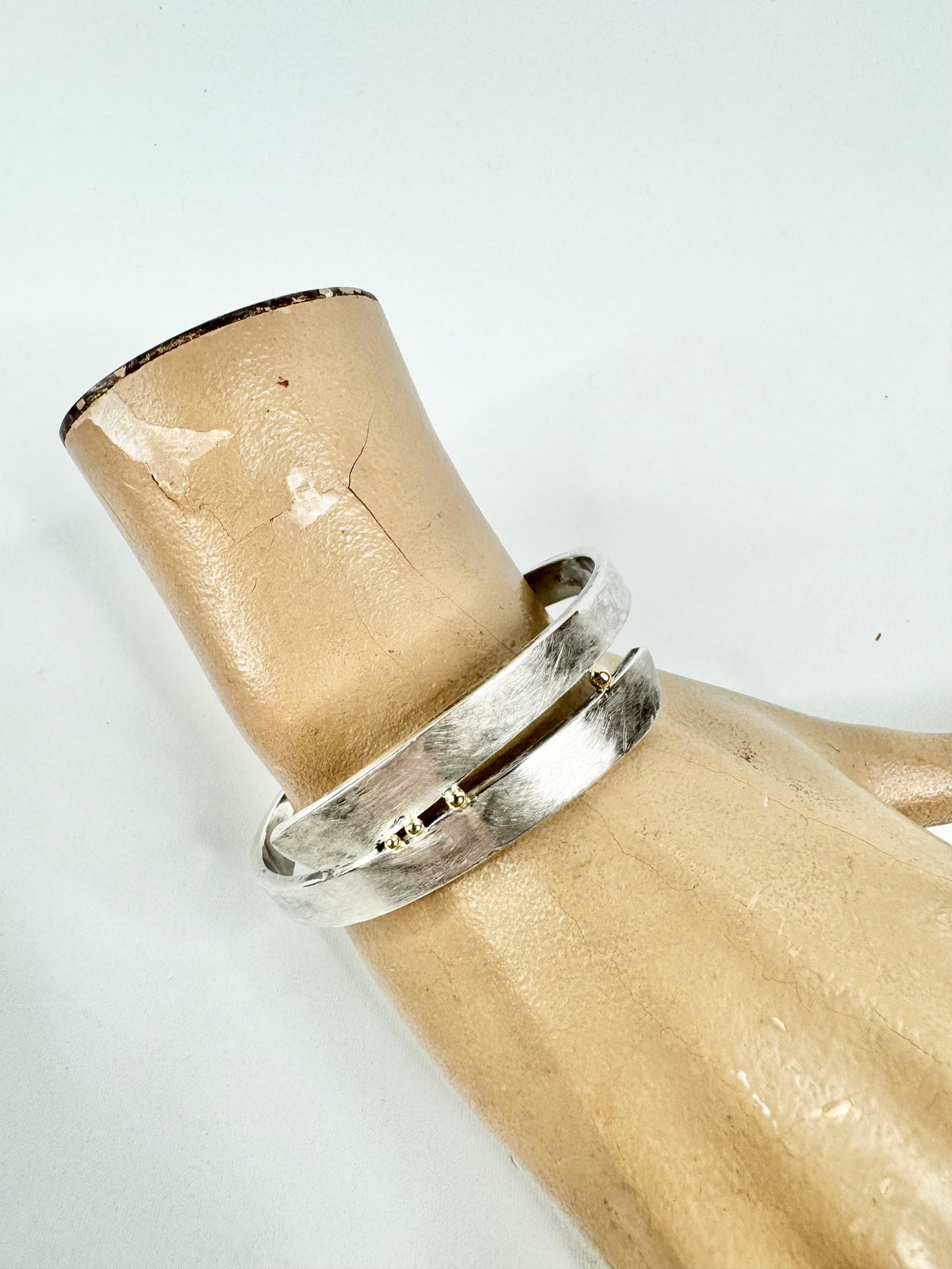 Silver & 18ct Gold Beaded Cuff