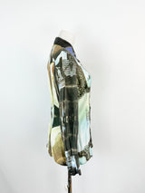 Jeans by Christian Lacroix Blue Fitted Photograph Shirt - AU6/8
