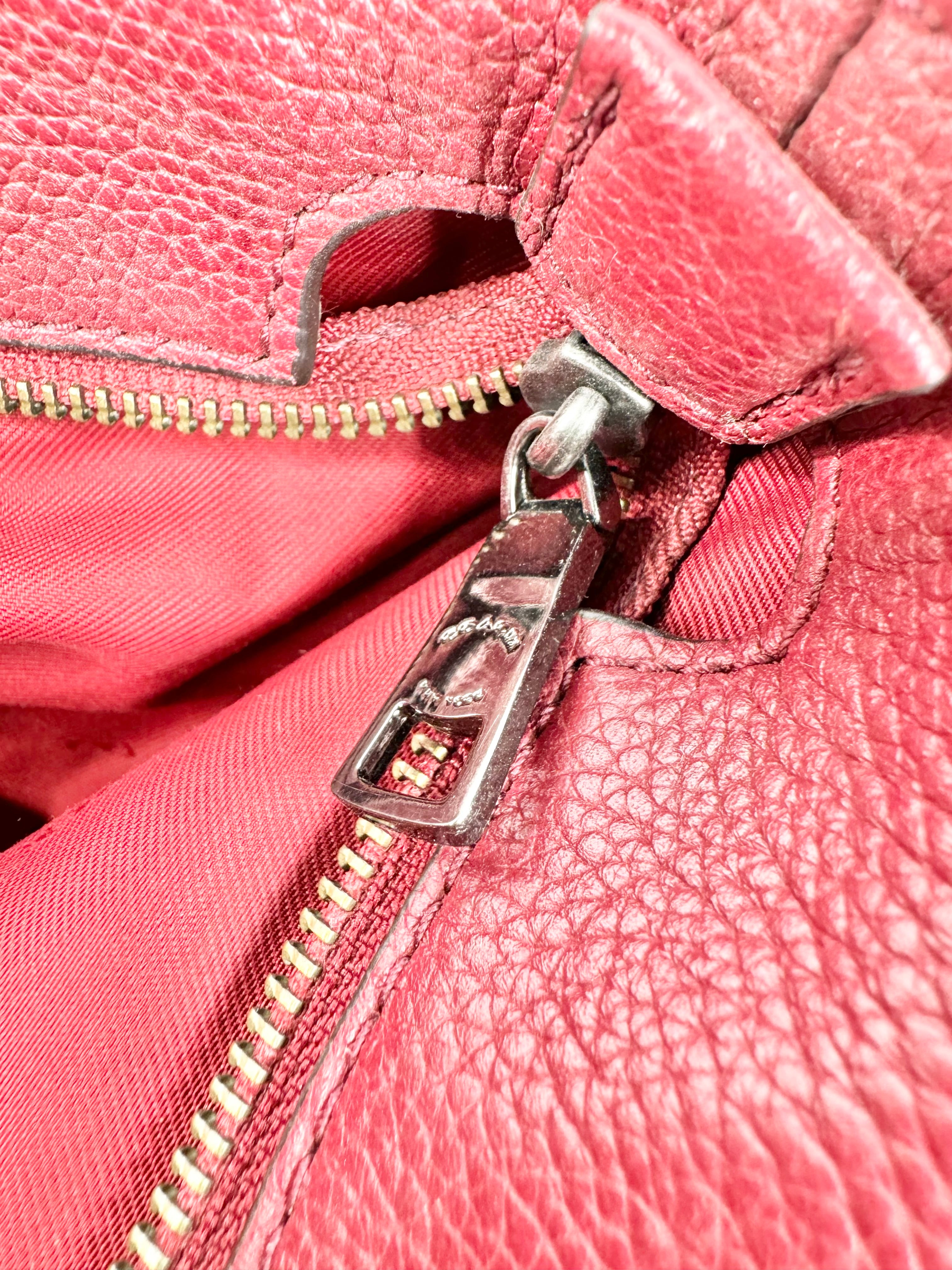 Coach Oxblood Grained Leather Tote