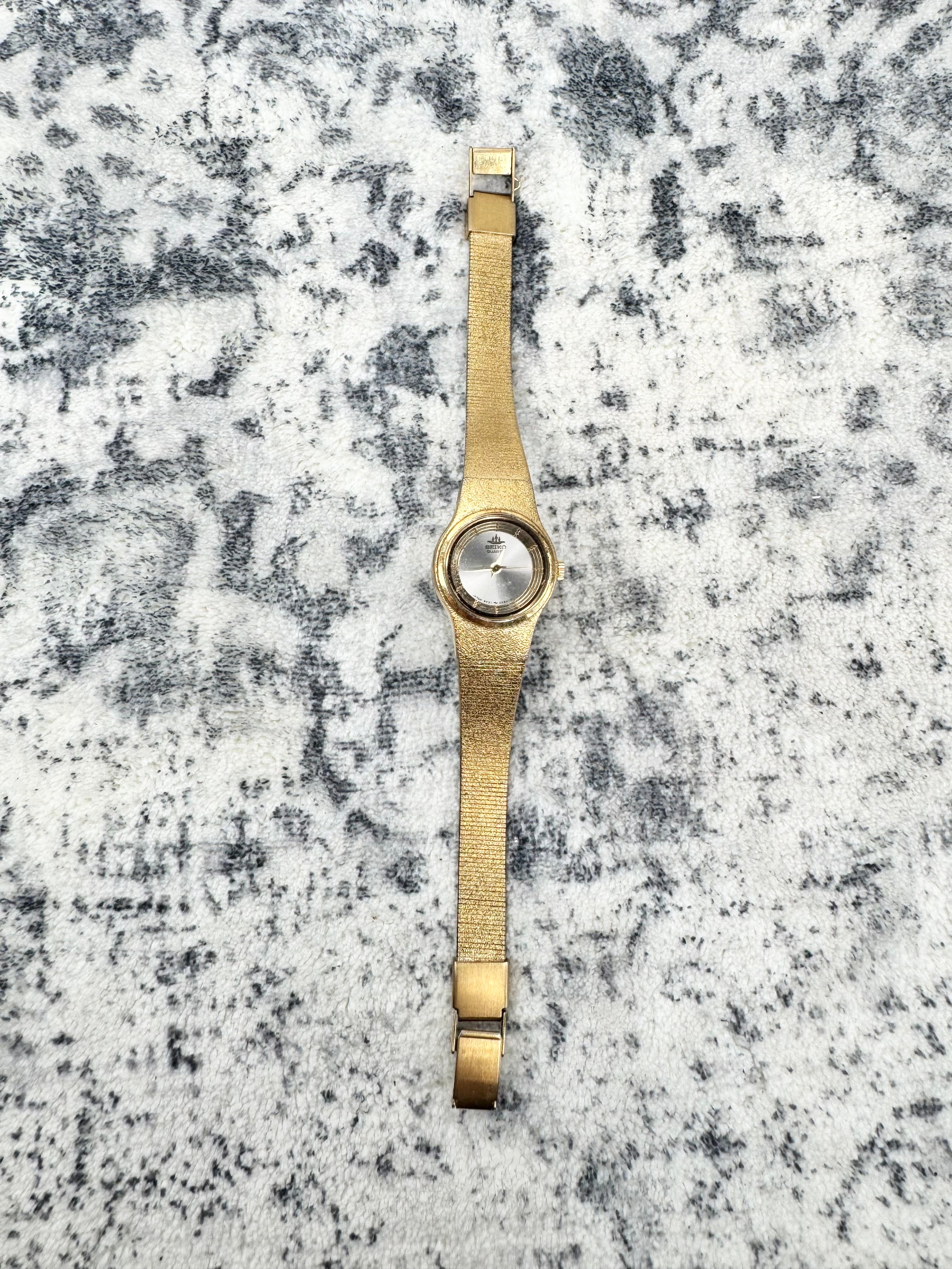 Vintage 80s Seiko 'Galaxy' Gold Toned Wristwatch