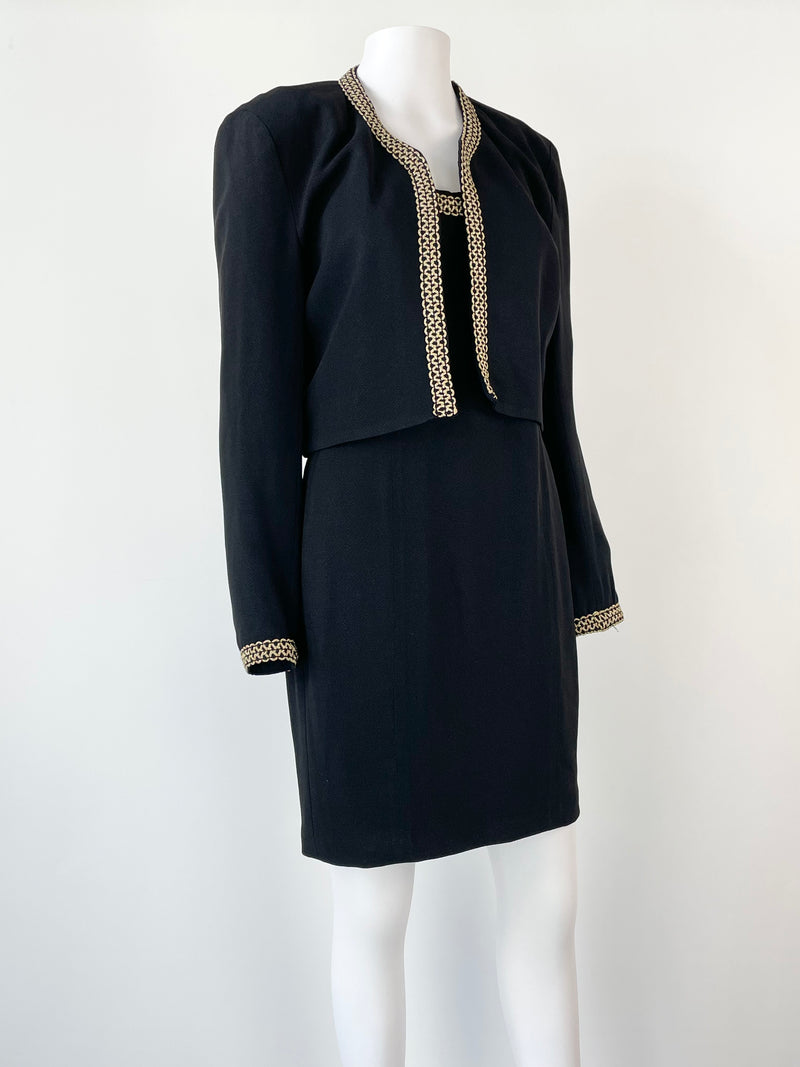 Carla Zampatti Vintage Black Blazer & Dress Twinset - AU8