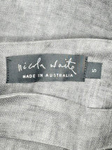 Nicola Waite Charcoal Pleat Linen Midi Skirt - AU18