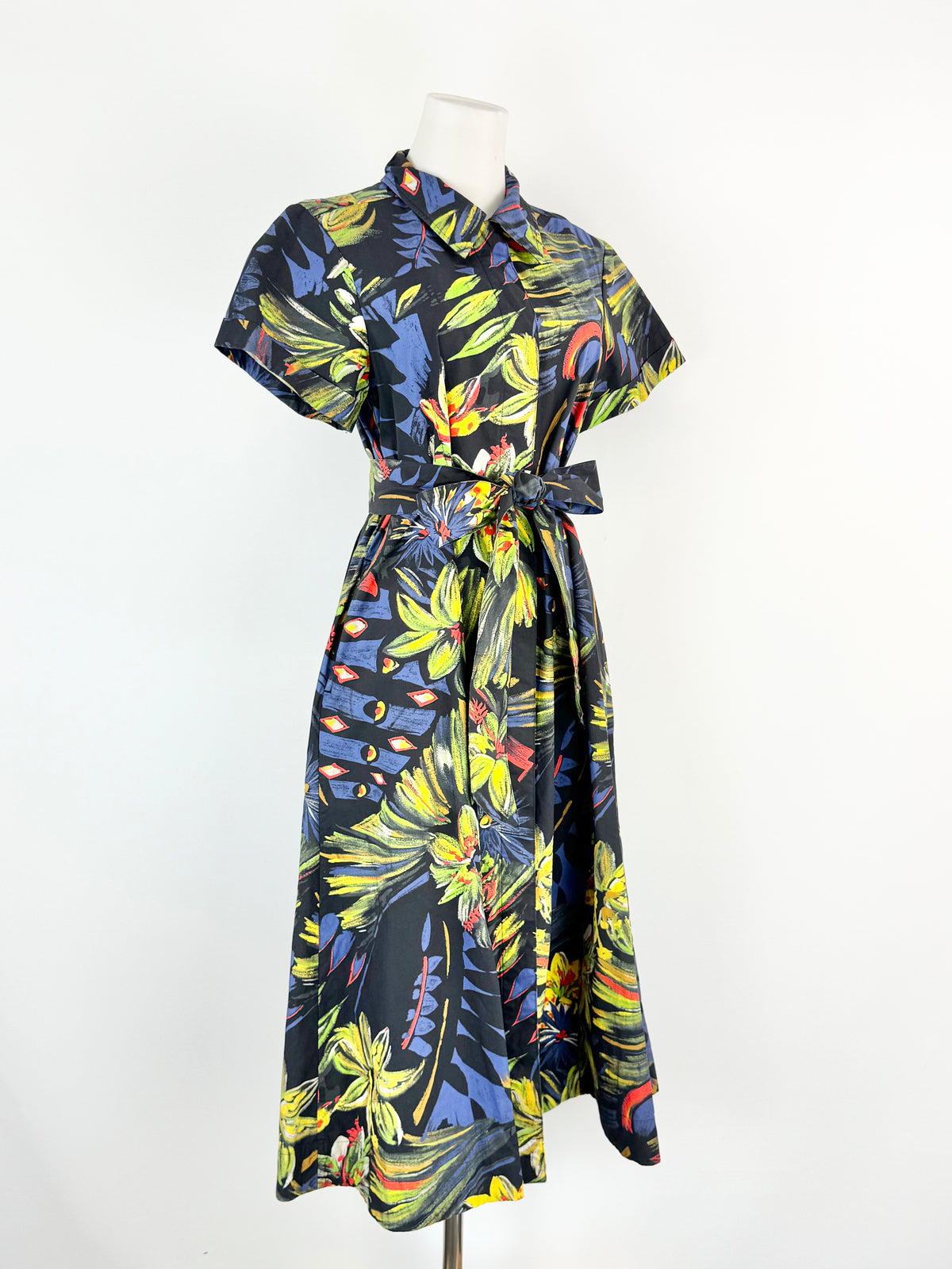 Toast Blue Short Sleeve Poplin Dress - AU8