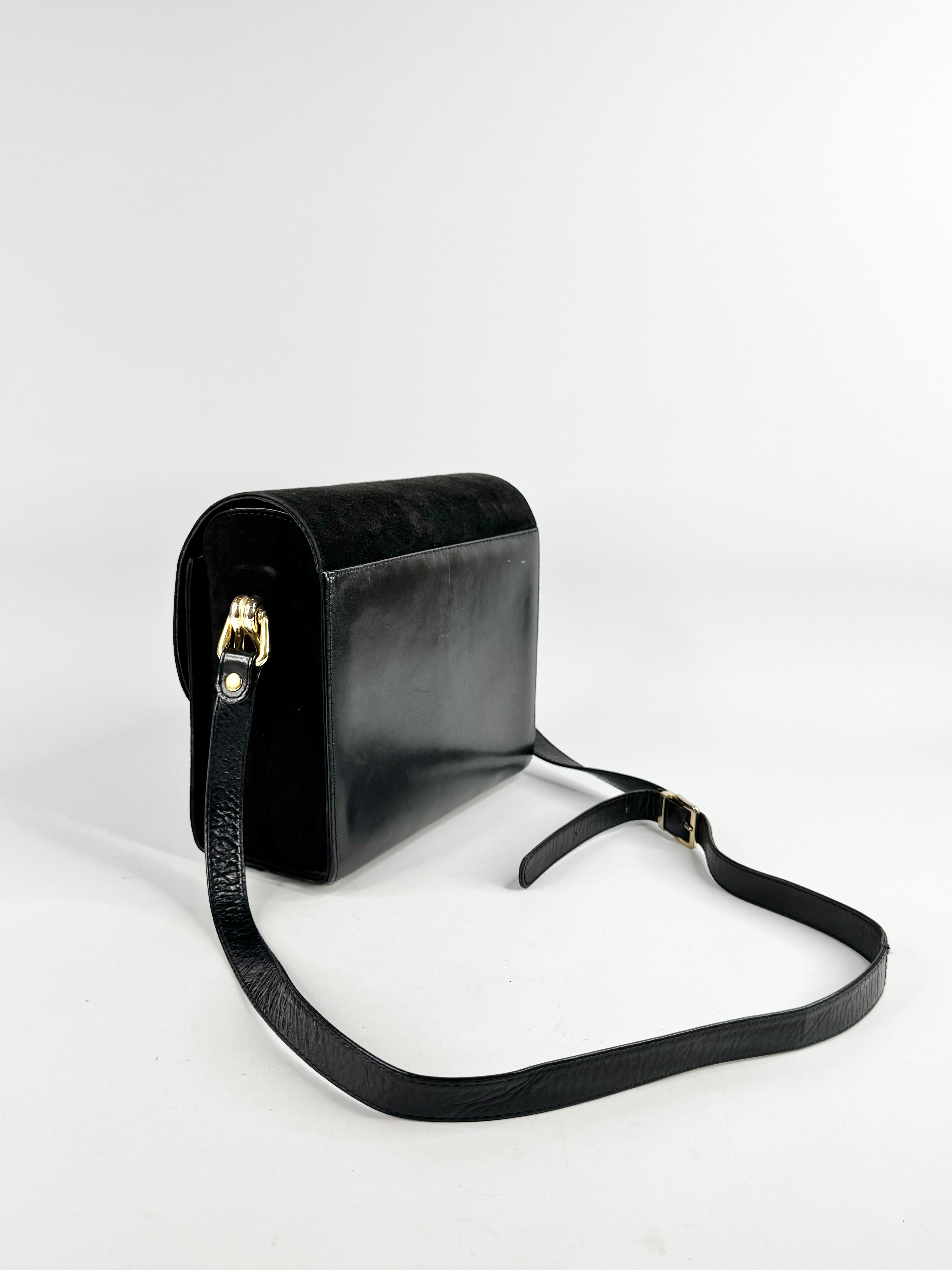 Vintage Balenciaga El Corte Ingles Black Suede Shoulder Bag