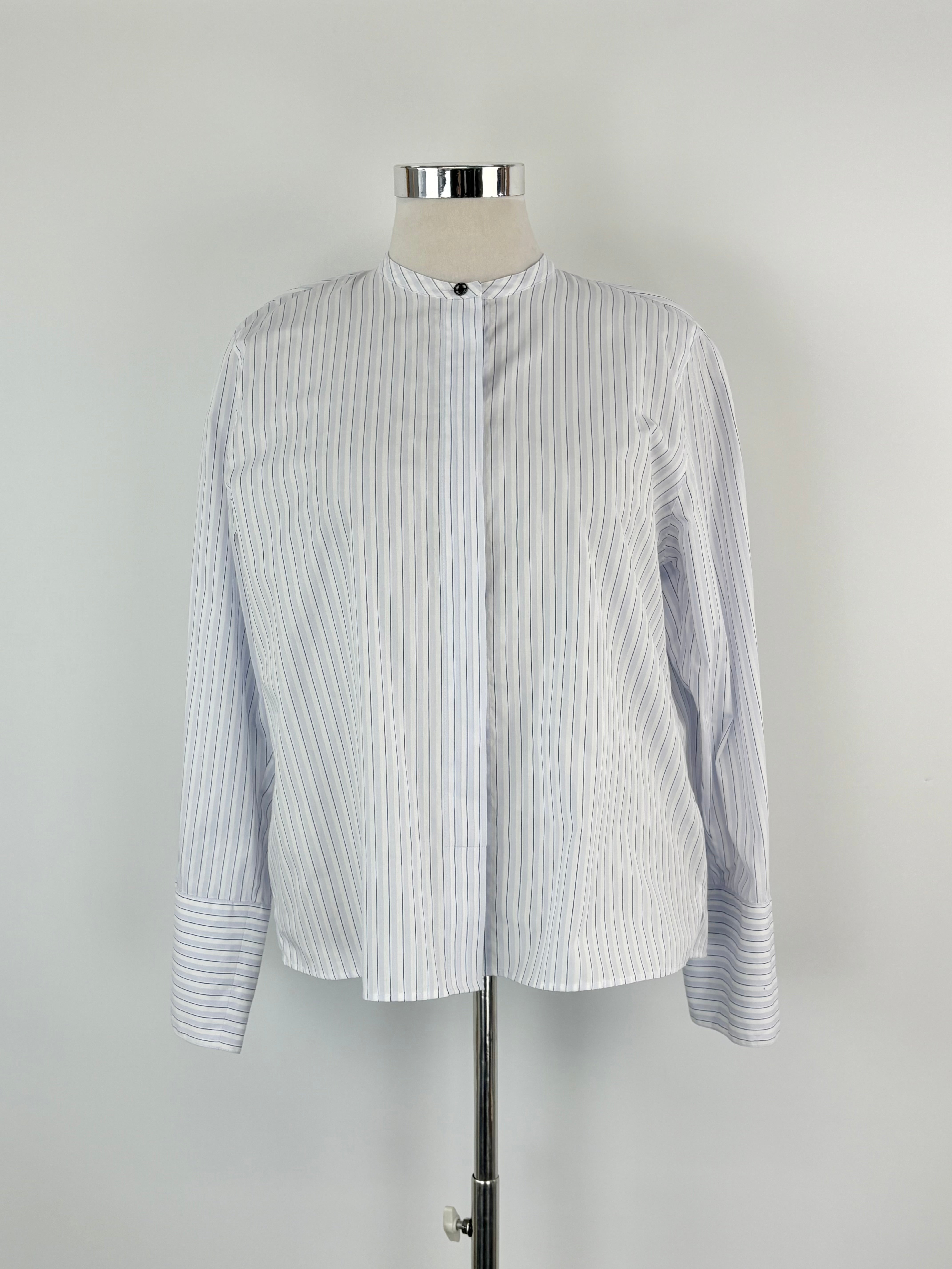 Bogner Blue & White Striped Cotton Blouse - AU12/14