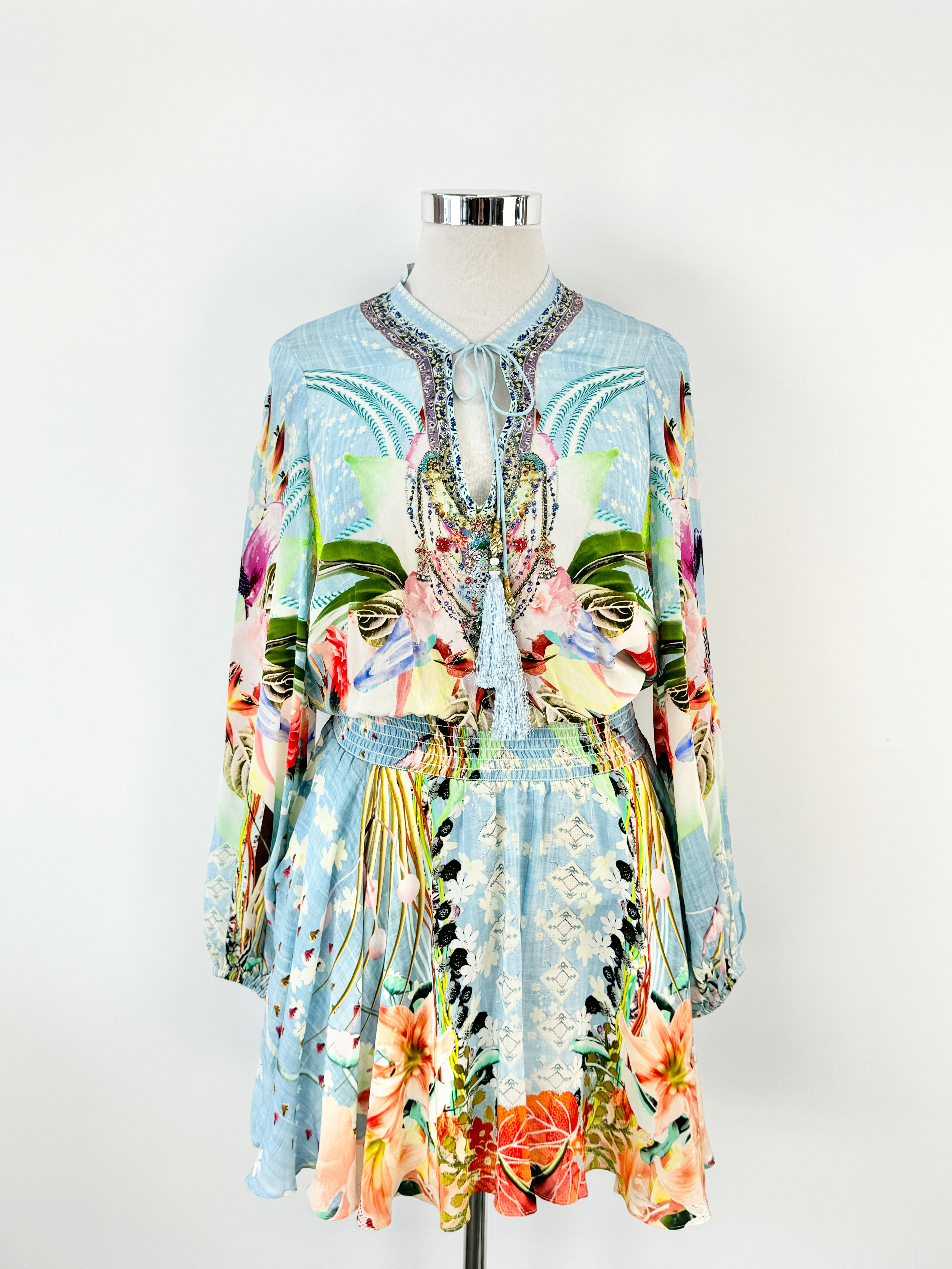 Camilla Blue Silk Dress - AU12