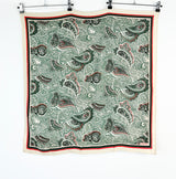 Vintage Jaeger Cream & Green Paisley Patterned Scarf