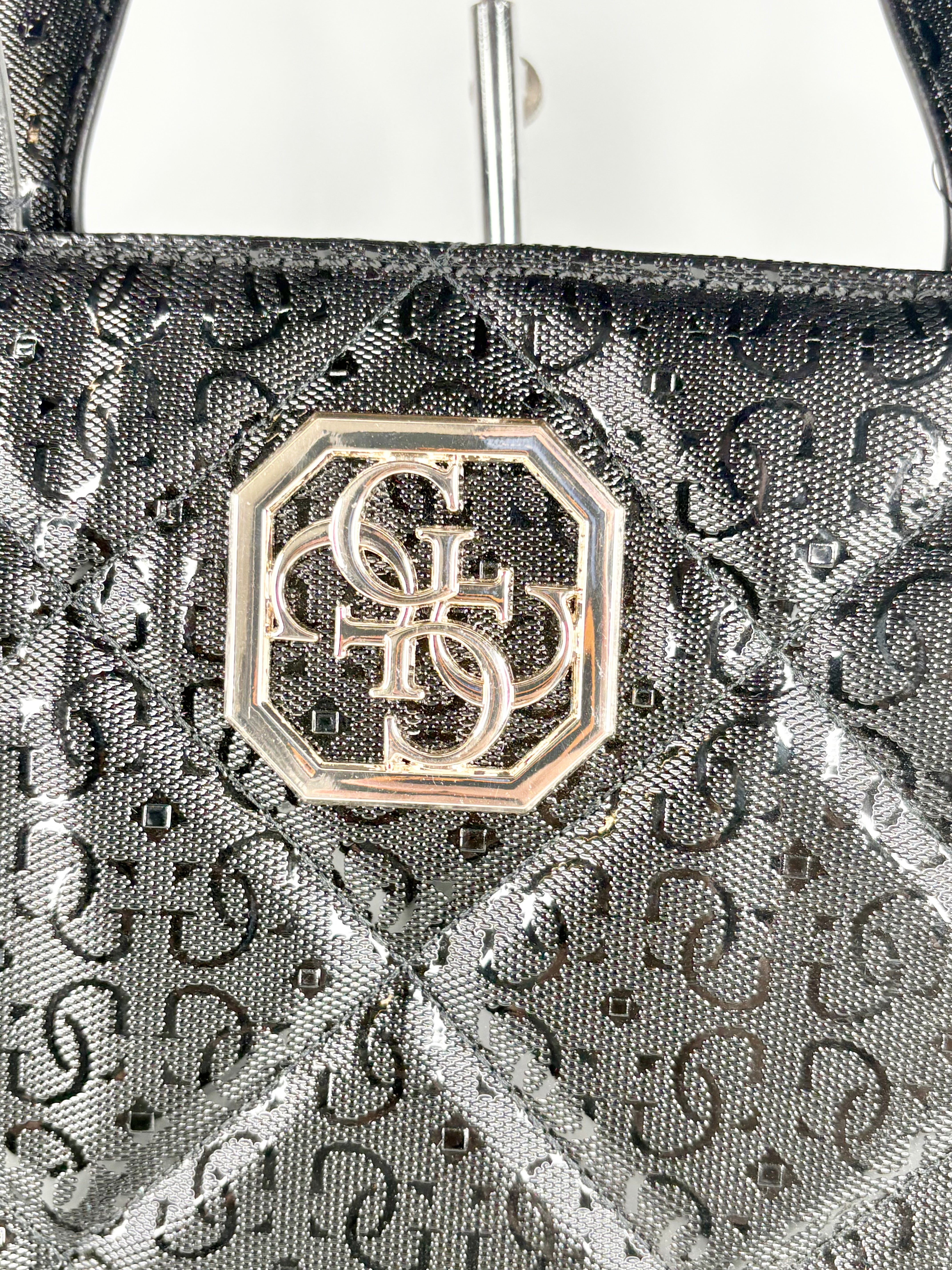 Guess Black PU Quilted 'Dilla' Handbag
