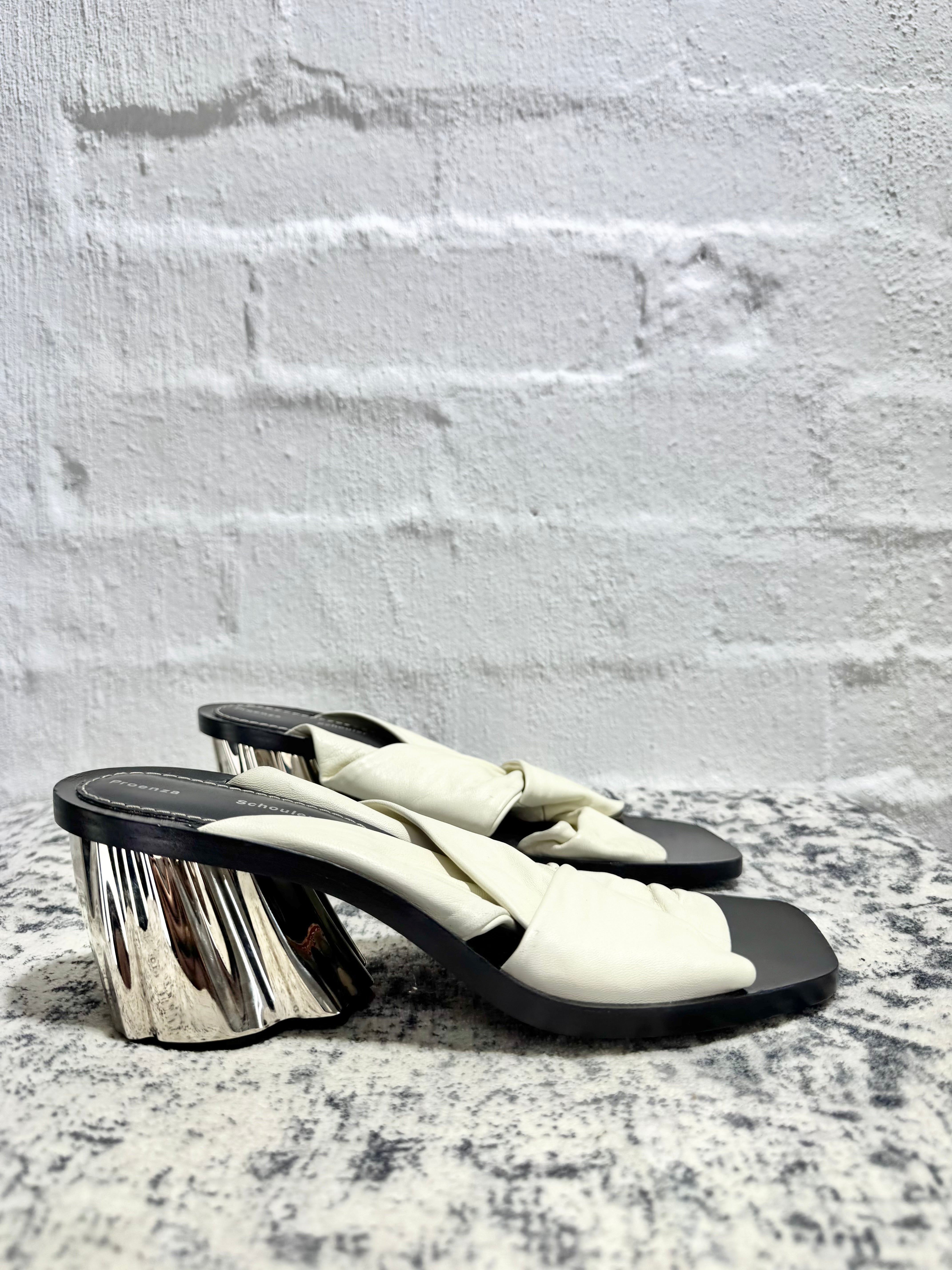 Proenza Schouler Cream & Black Mules - EU40.5