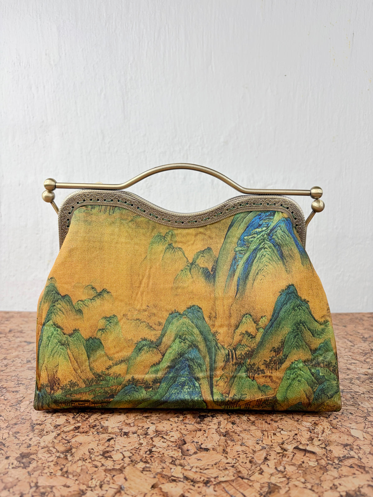 Handmade Silk Feel Mountain Scenery Evening Bag