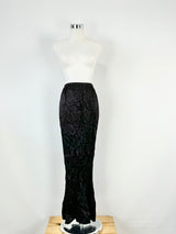 Jean Jones Black Crinkle Maxi Skirt - AU10