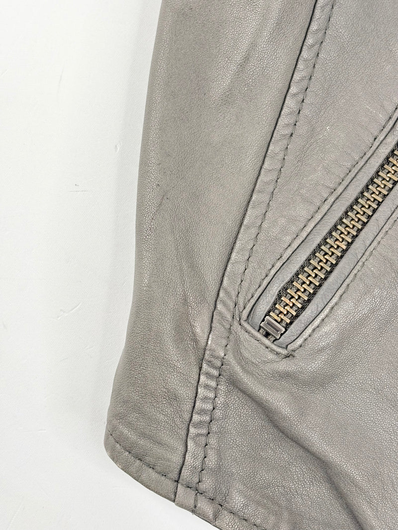 Maje Charcoal 'Etrille' Sleeveless Leather Jacket - AU10