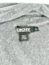 DKNY Grey Silk & Cashmere Blend Waterfall Cardigan - AU8