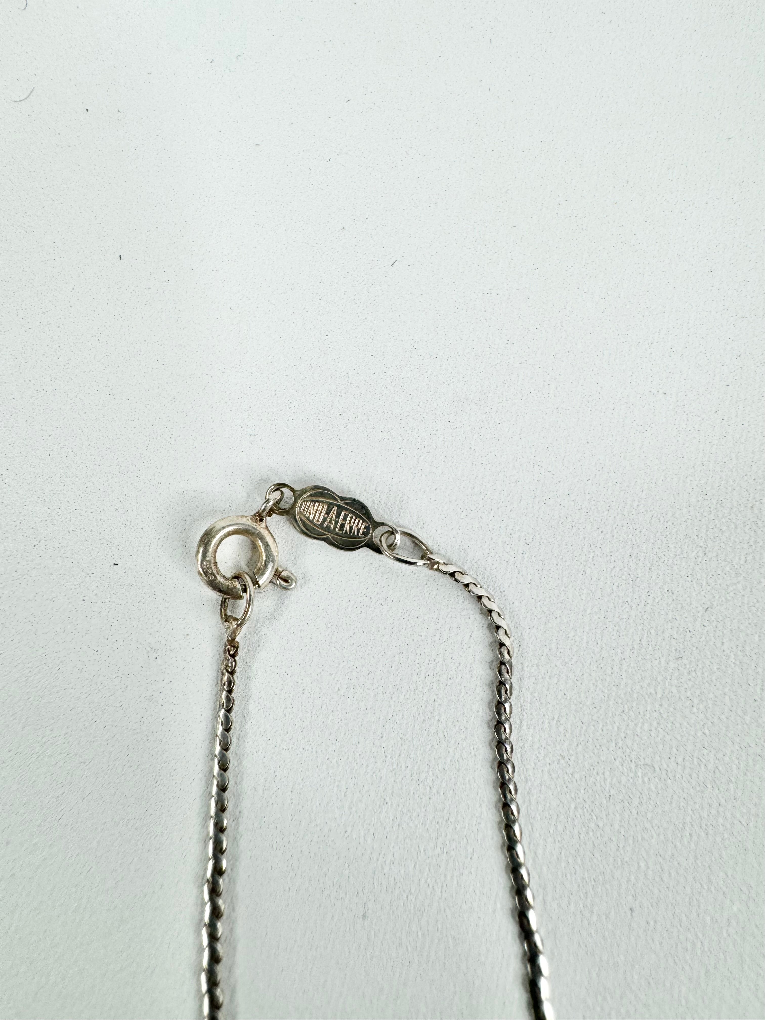 Oroton Silver Chain and Oval Pendant