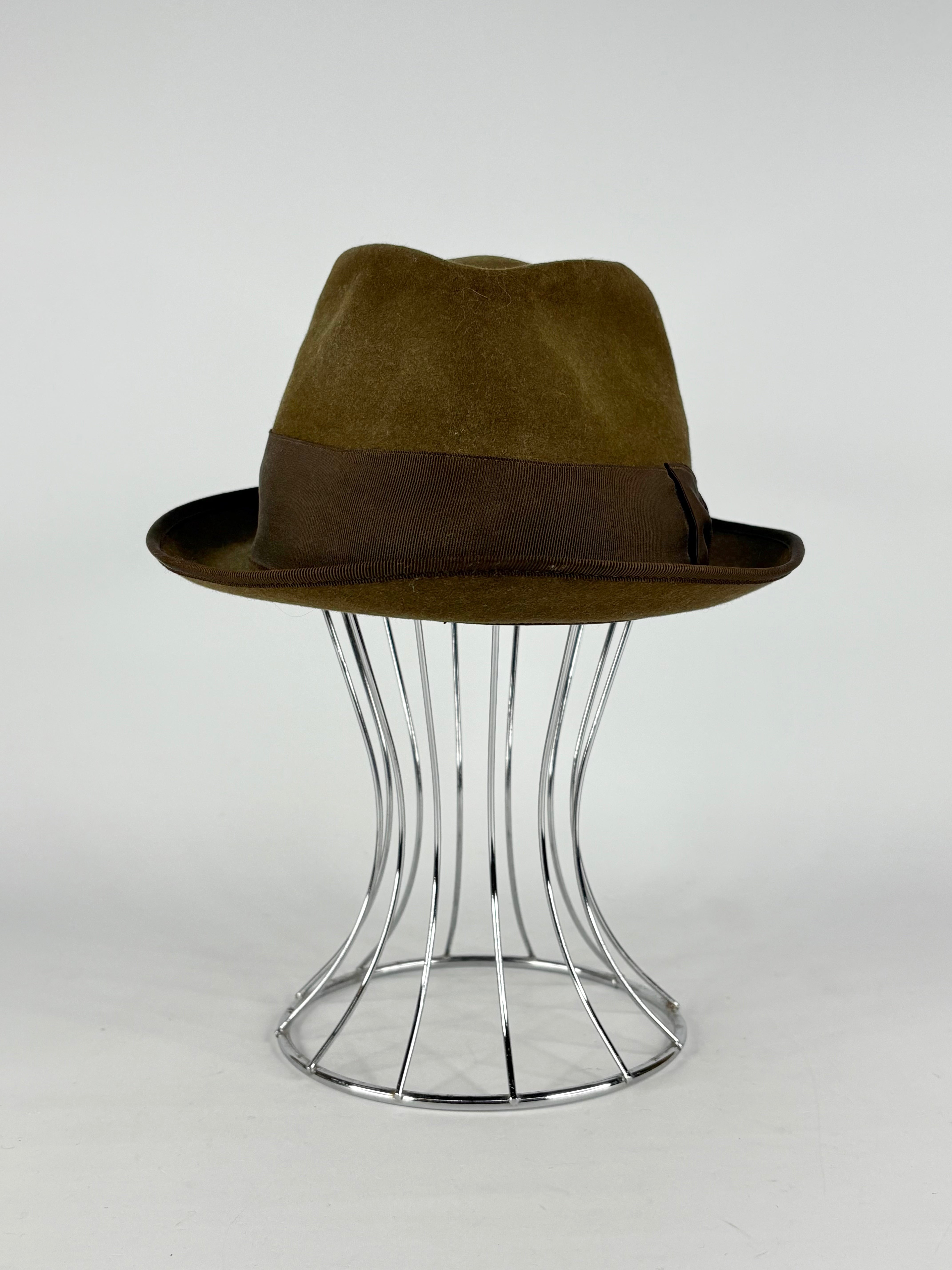 Akubra Vintage Olive-Green Felted Gleneagle Fedora