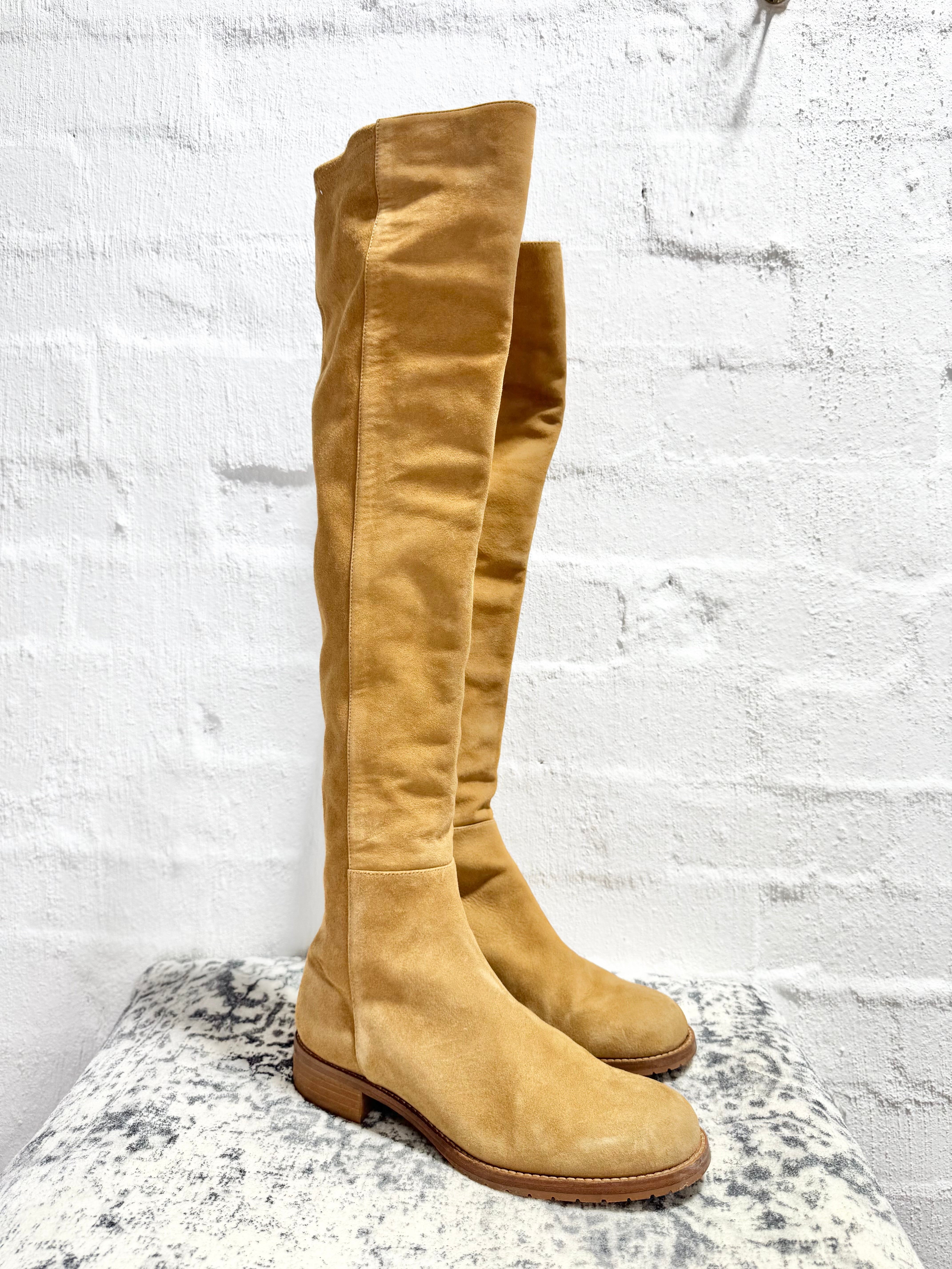 Husk Cognac 'Soho' Thigh High Boots - EU38