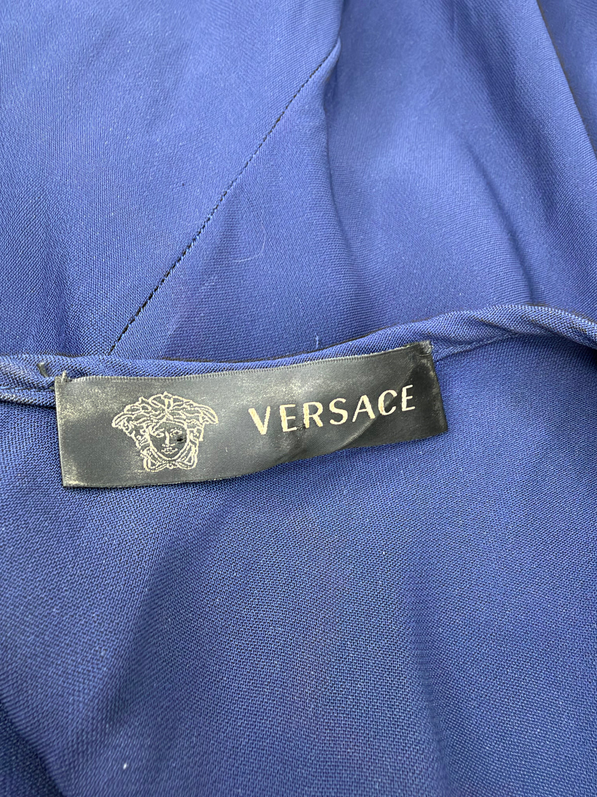 Versace Cobalt Blue Rockstud Embellished Sheath Dress - AU14/16
