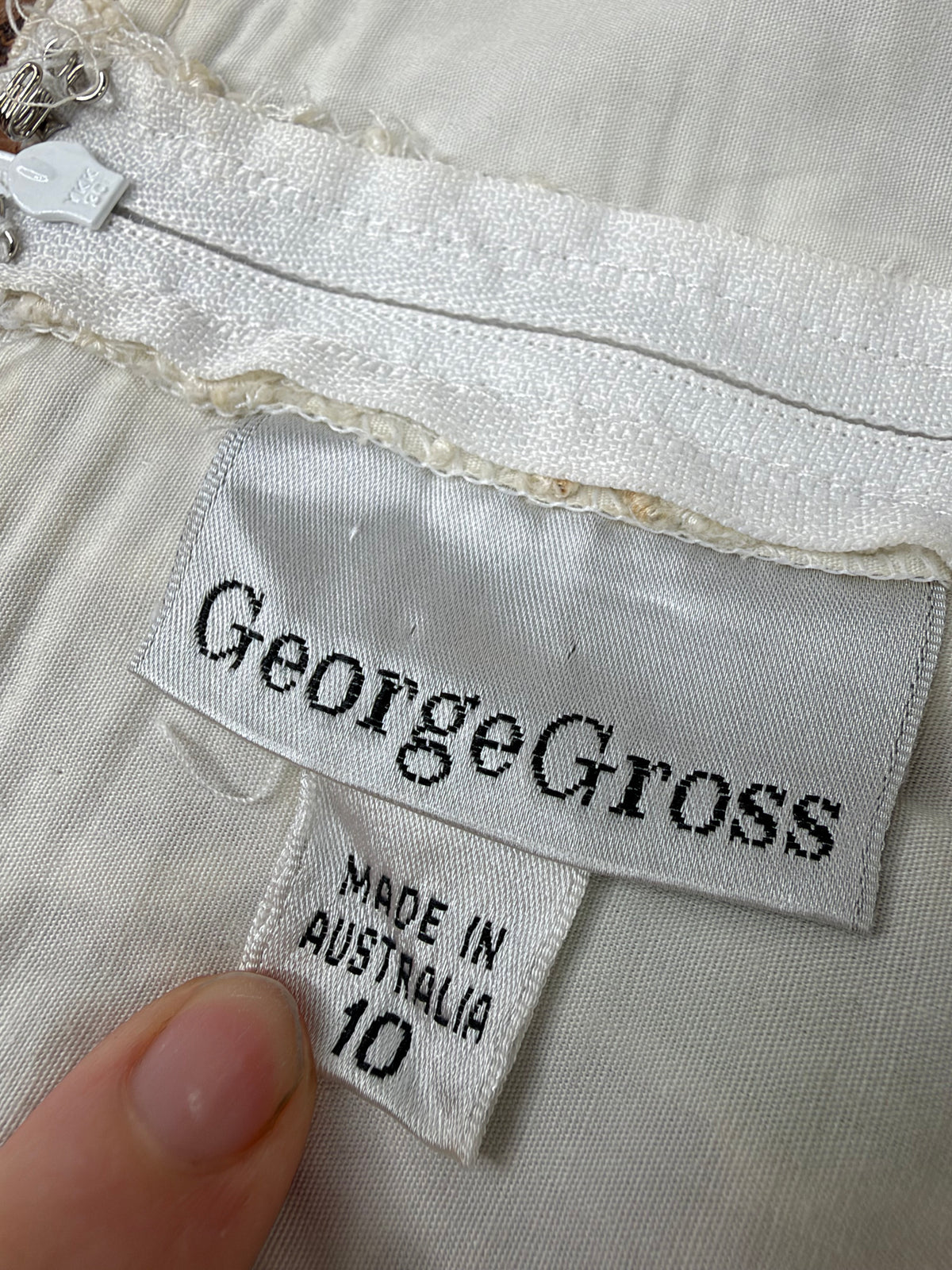 George Cross White Tiered Lace and Embroidered Skirt - AU10