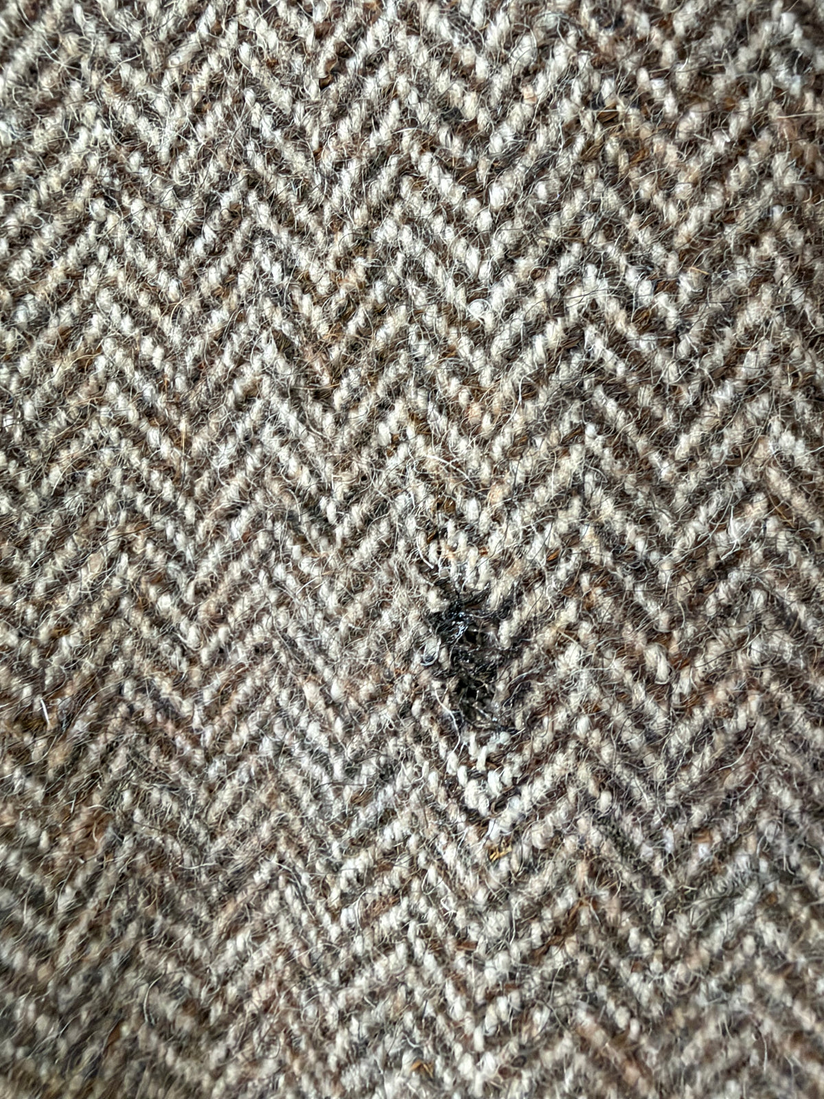 Vintage El Corte Inglés Tawny Herringbone Patterned Double Breasted Wool Coat - AU10/12