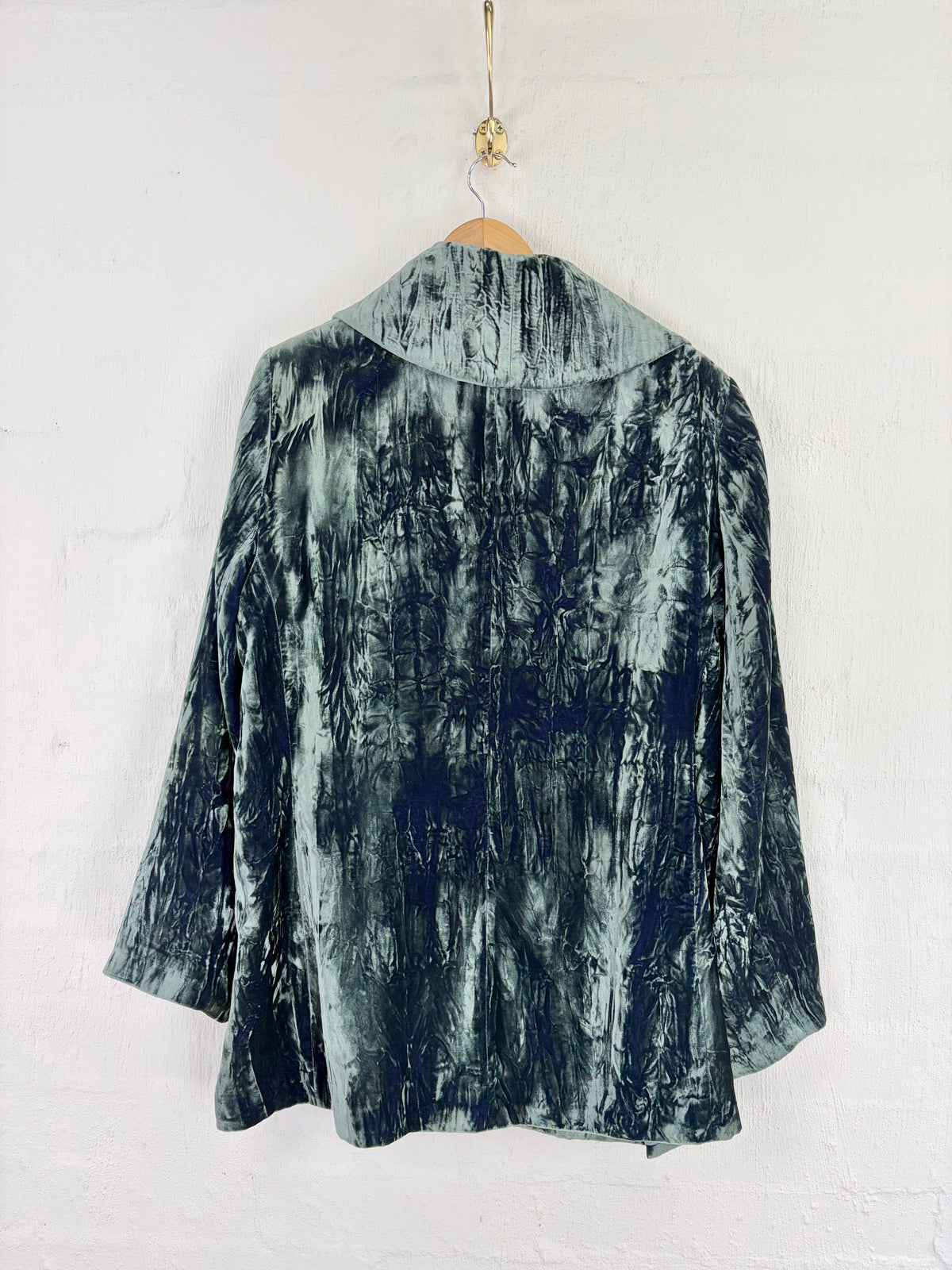 Perri Cutten Mint & Lavender Shifting Velvet Evening Jacket - AU12/14