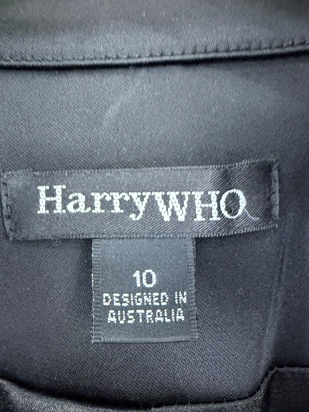 Harry Who Black Satin Coat Dress - AU10