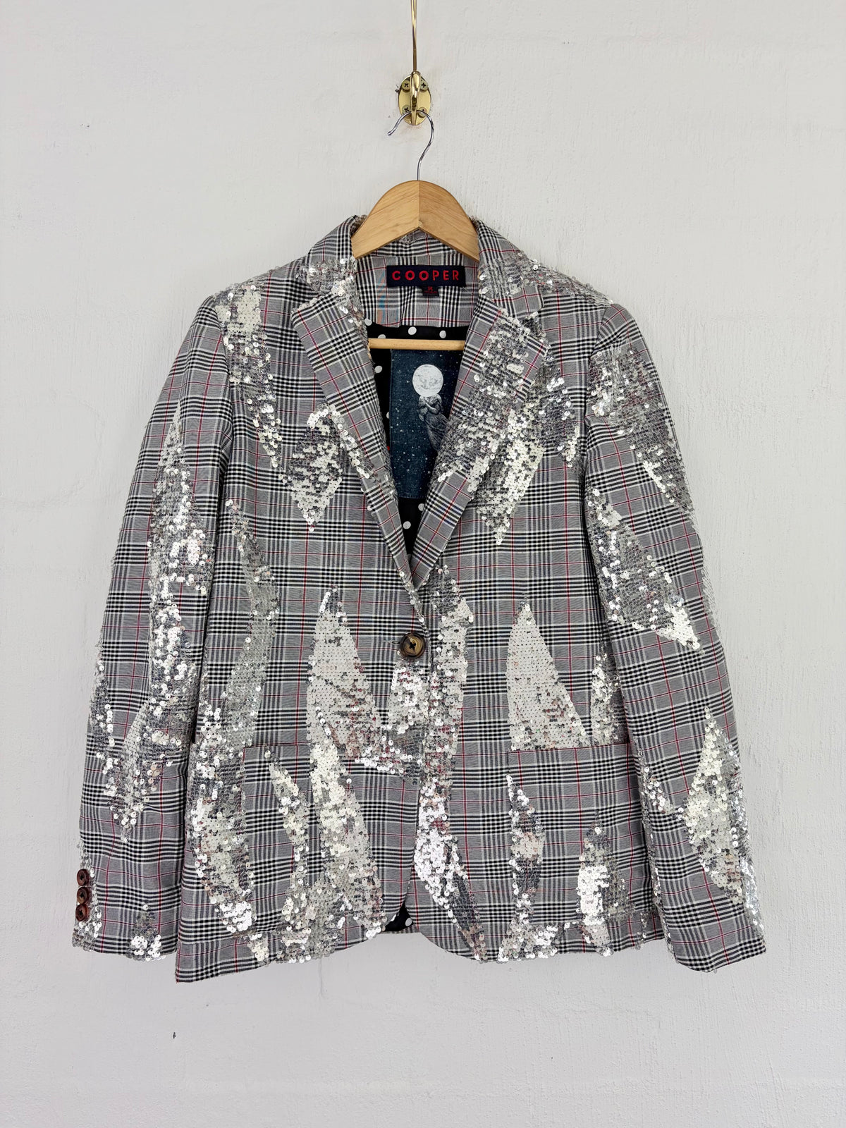 Cooper by Trelise Cooper Black & White 'What A Line Up' Sequin Embellished Blazer - AU8