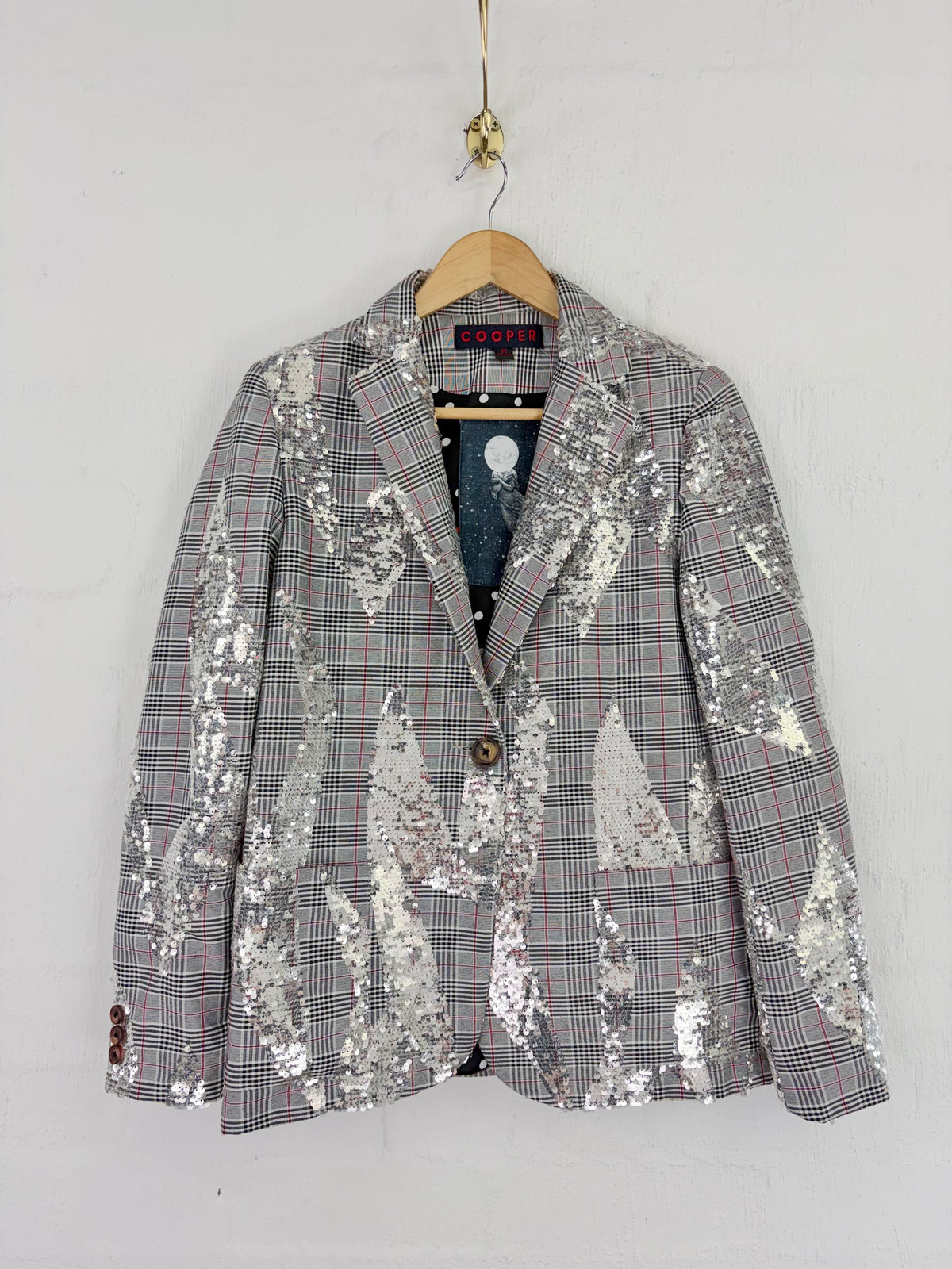 Cooper by Trelise Cooper Black & White 'What A Line Up' Sequin Embellished Blazer - AU8