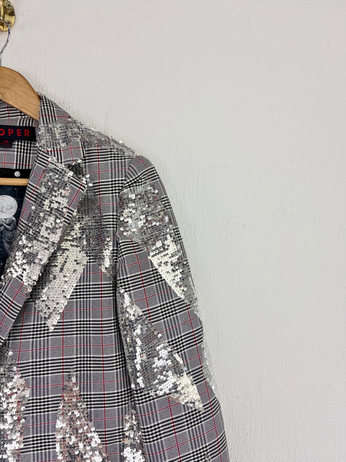 Cooper by Trelise Cooper Black & White 'What A Line Up' Sequin Embellished Blazer - AU8
